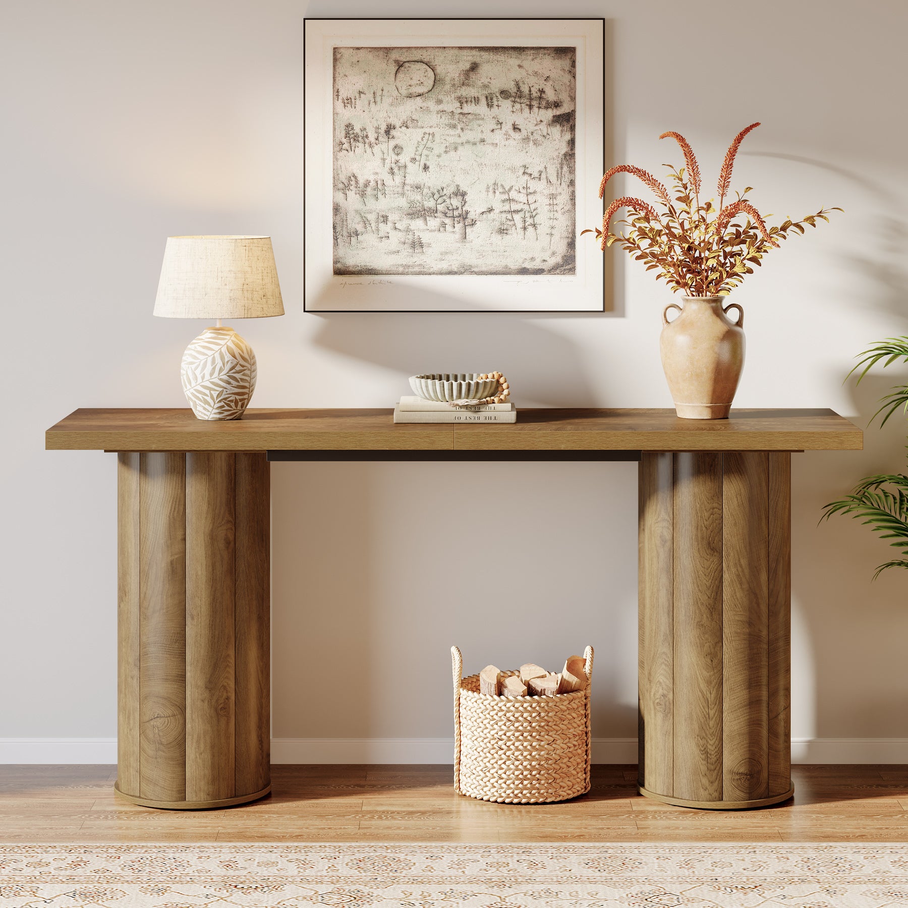 70.87" Console Table, Rectangular Sofa Entryway Table for Living Room