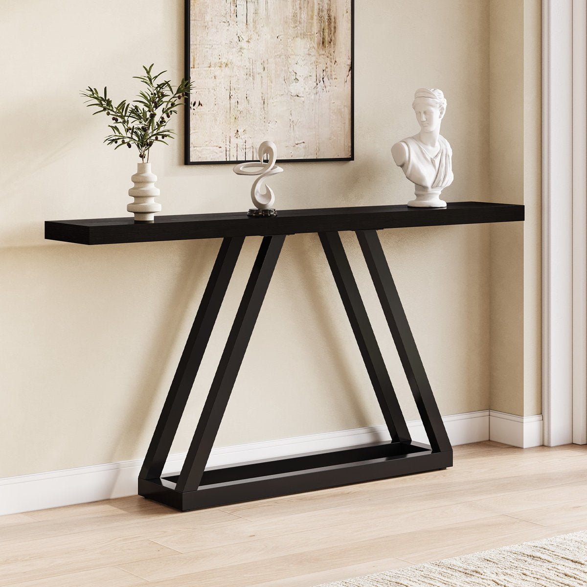63" Console Table, Modern Sofa Table Entryway Table with Metal Frame Tribesigns