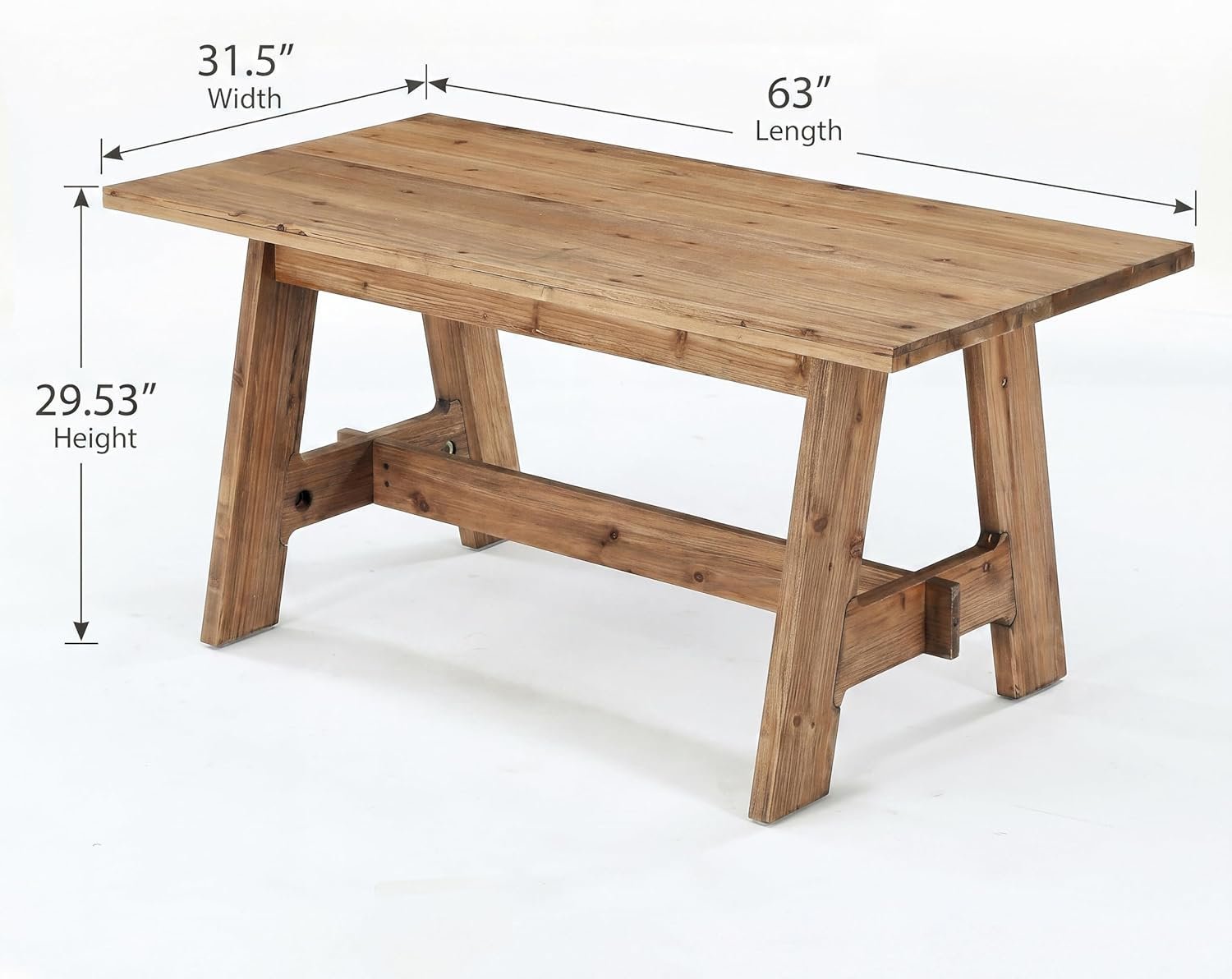 63" Conference Table, Solid Wood Meeting Desk for 4-6 People for Conference Room, Office