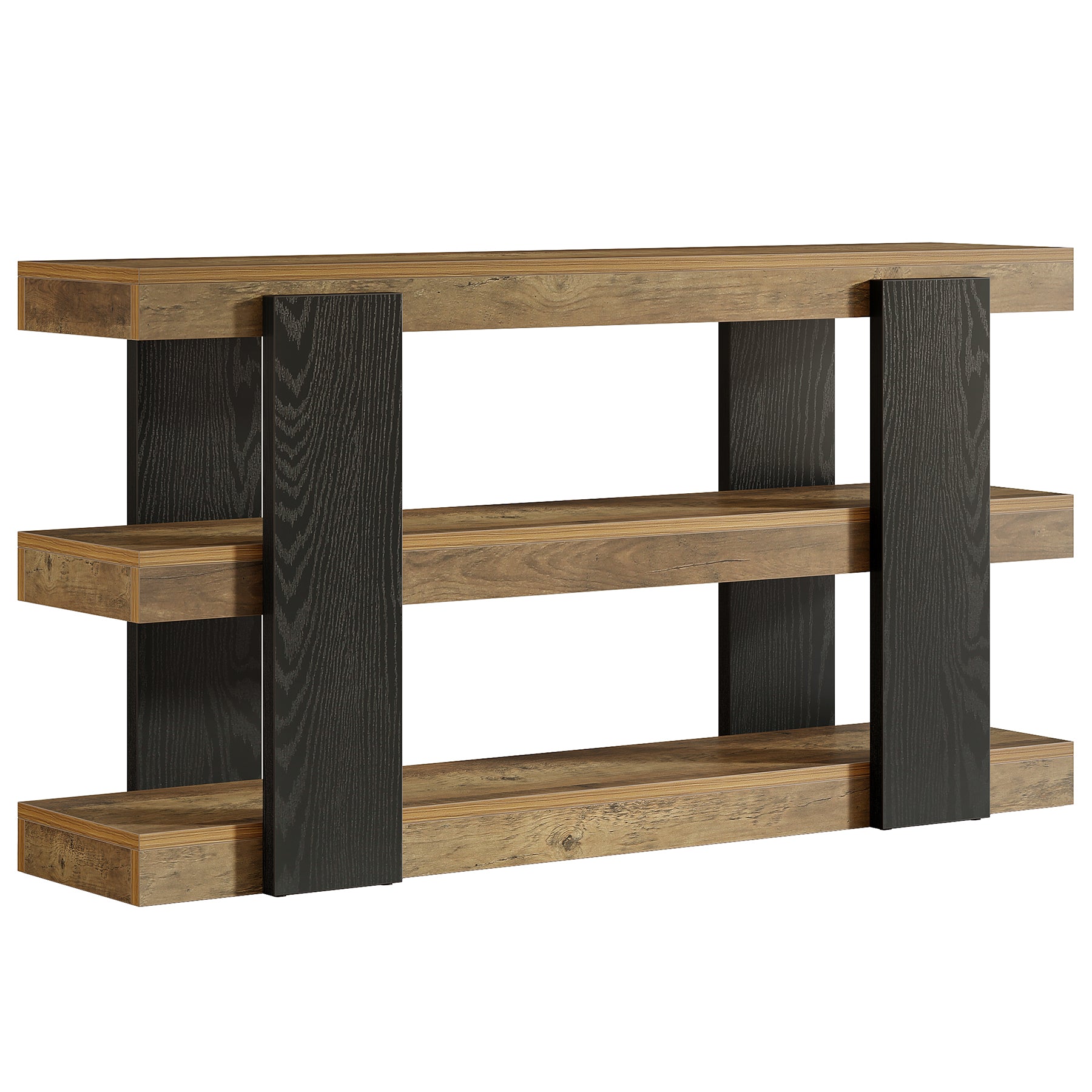 63" Console Table, 3-Tier Entryway Table Sofa Table with Storage