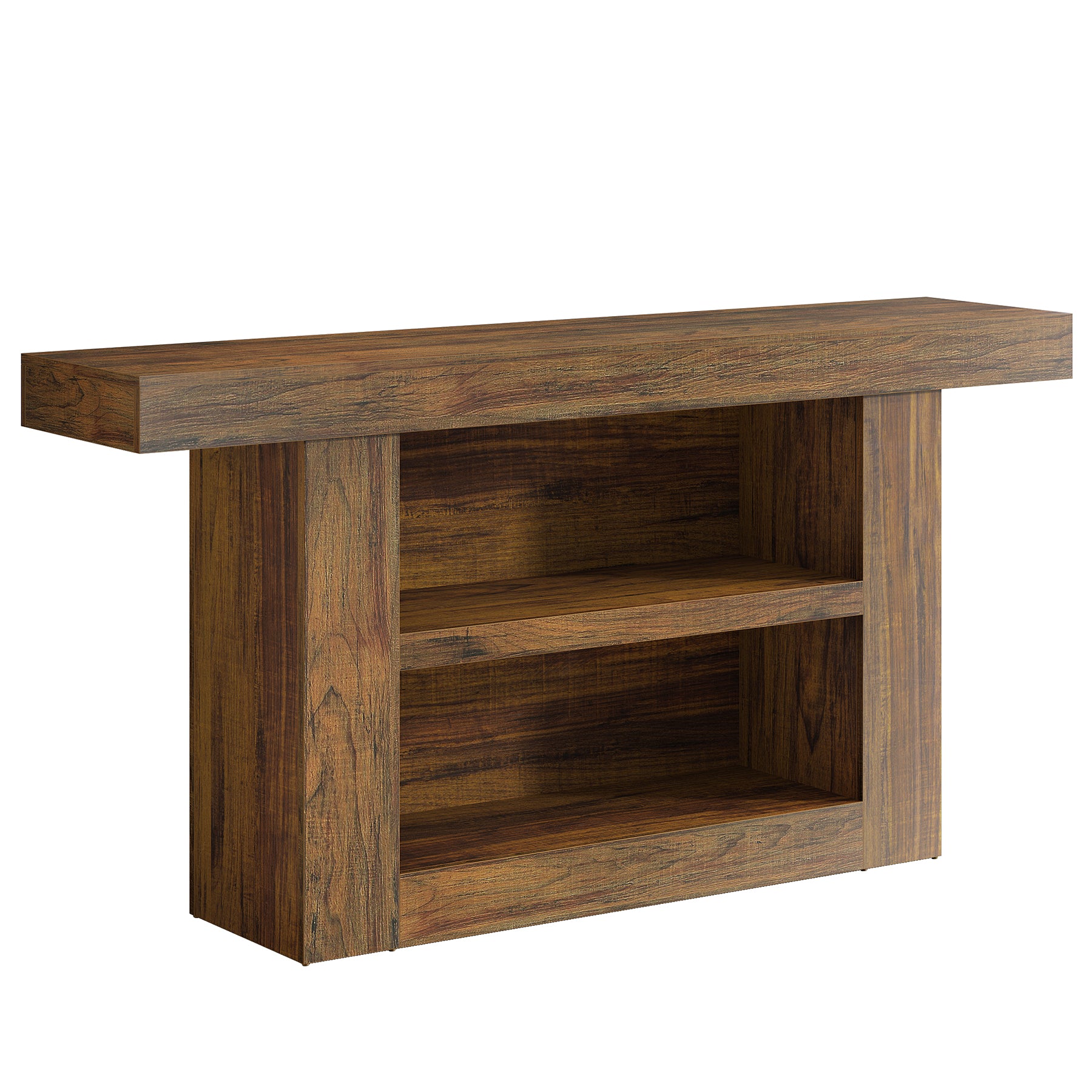 63" Console Table, 3-Tier Farmhouse Entryway Table with U-Shaped Base