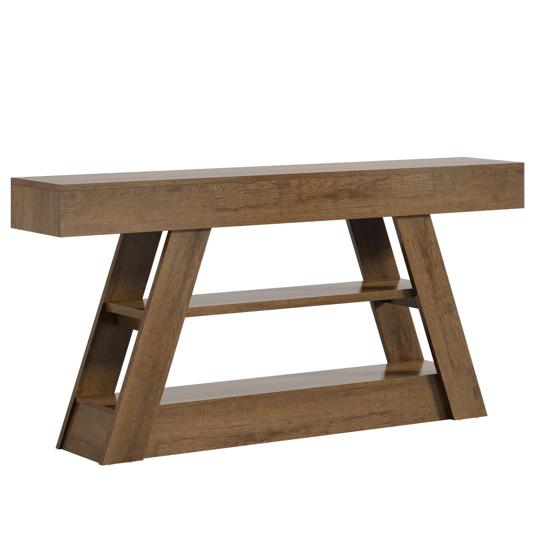 63" Console Table, Entryway Sofa Table with Storage Shelves