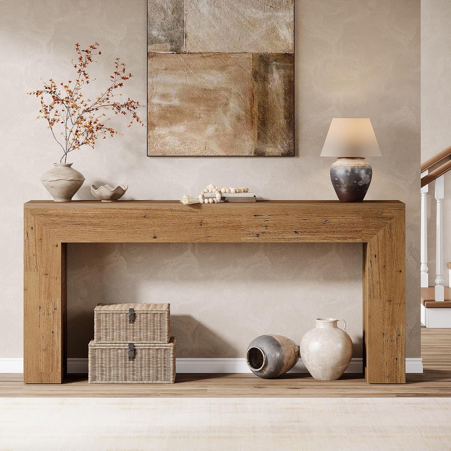 63" Console Table,Farmhouse Sofa Table Entry Table for Hallway