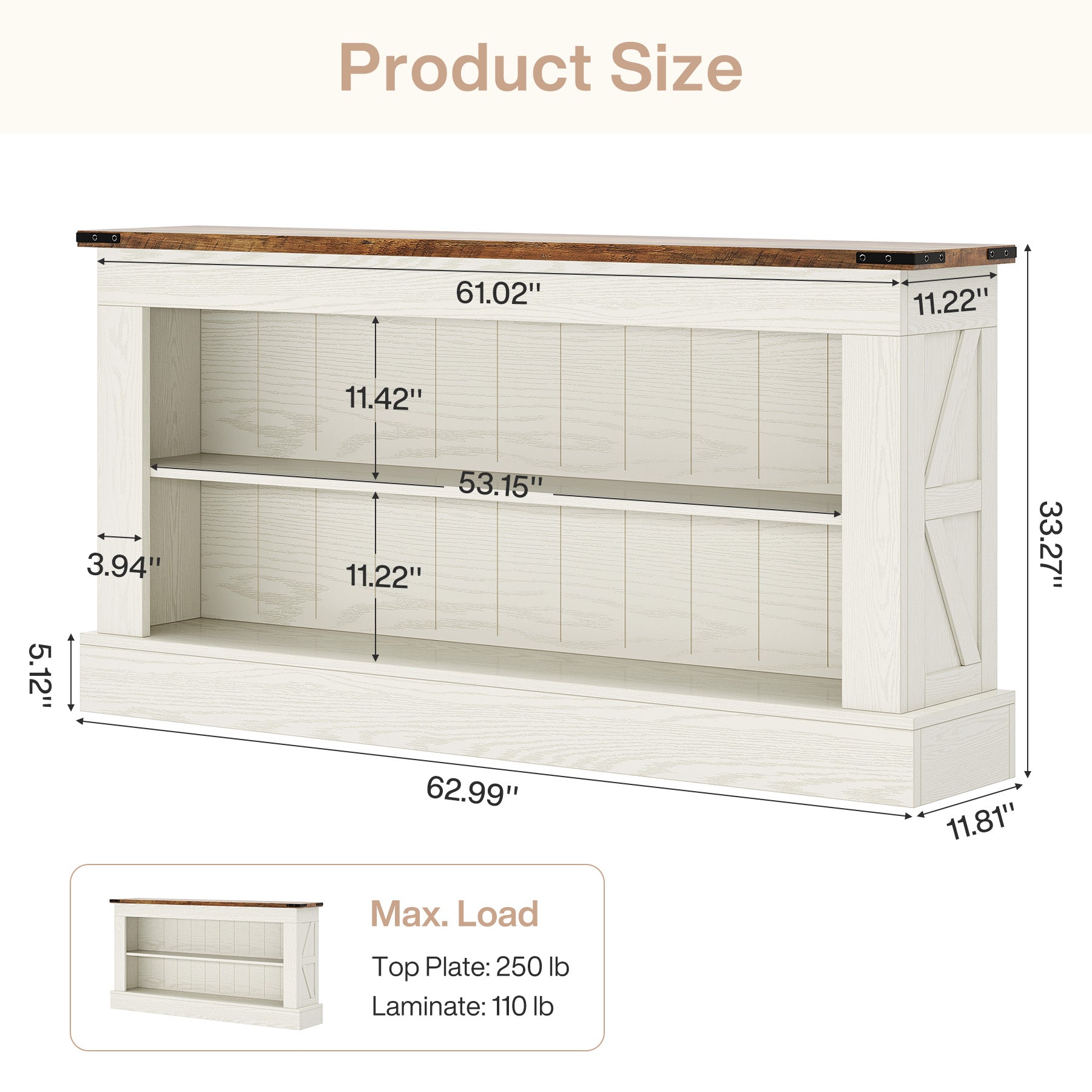 63" Tv Stand, Modern Entertainment Center Media Console For 75" Tv Tribesigns