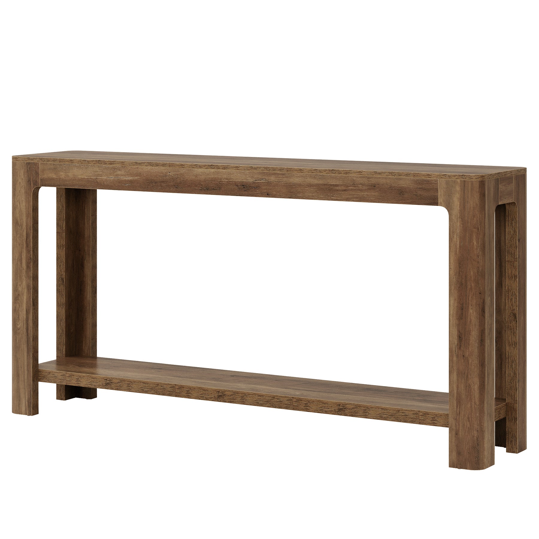 63" Console Table, Narrow 2-Tier Sofa Table Accent Entrance Console