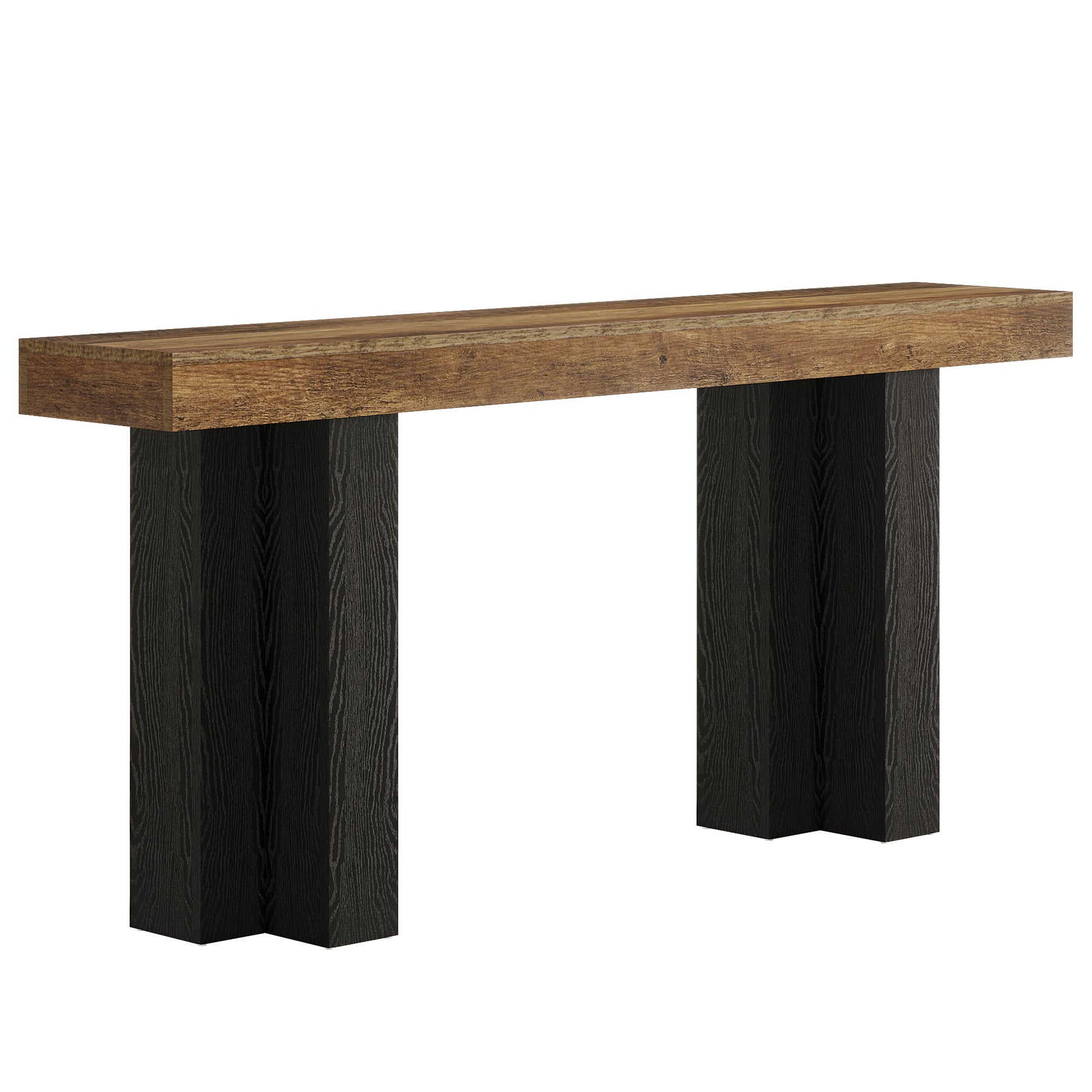 63" Console Table, Narrow Sofa Console Entryway Table with Sturdy Legs