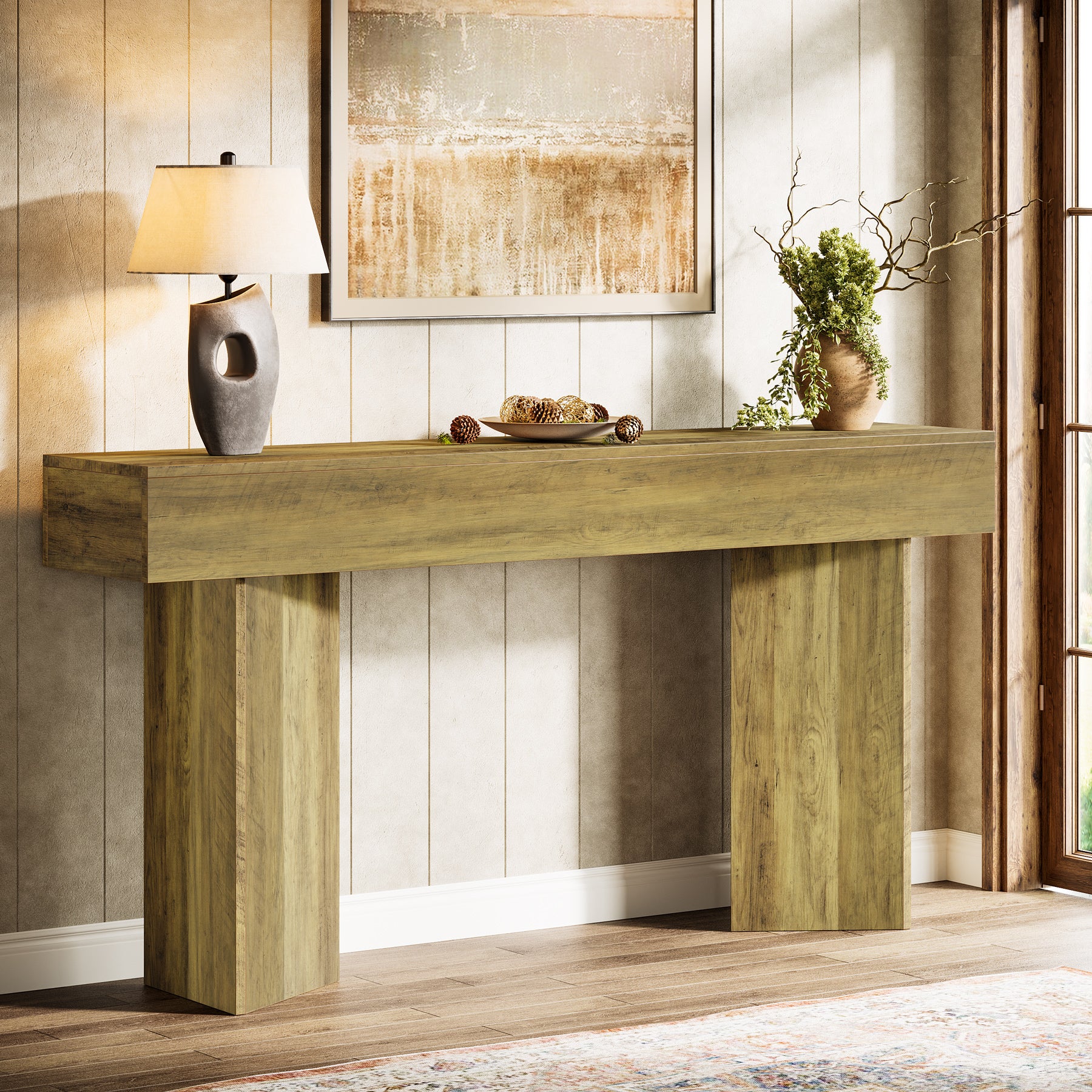 63" Console Table, Narrow Sofa Table Entry Console Table