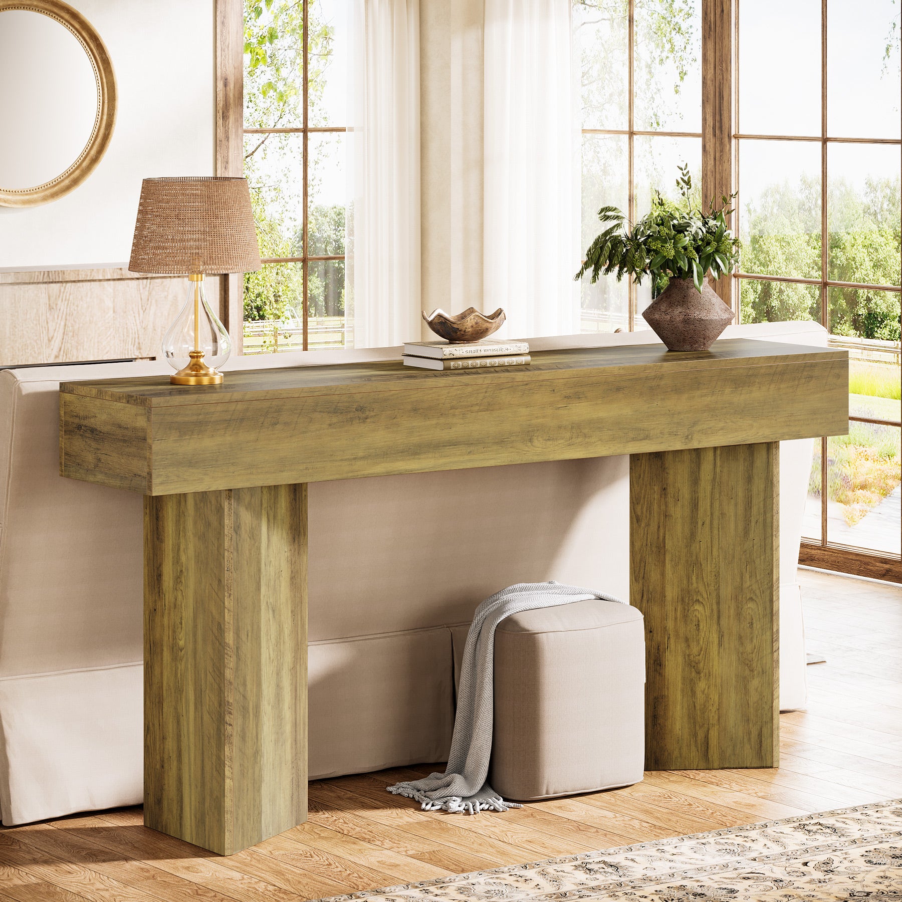 63" Console Table, Narrow Sofa Table Entry Console Table