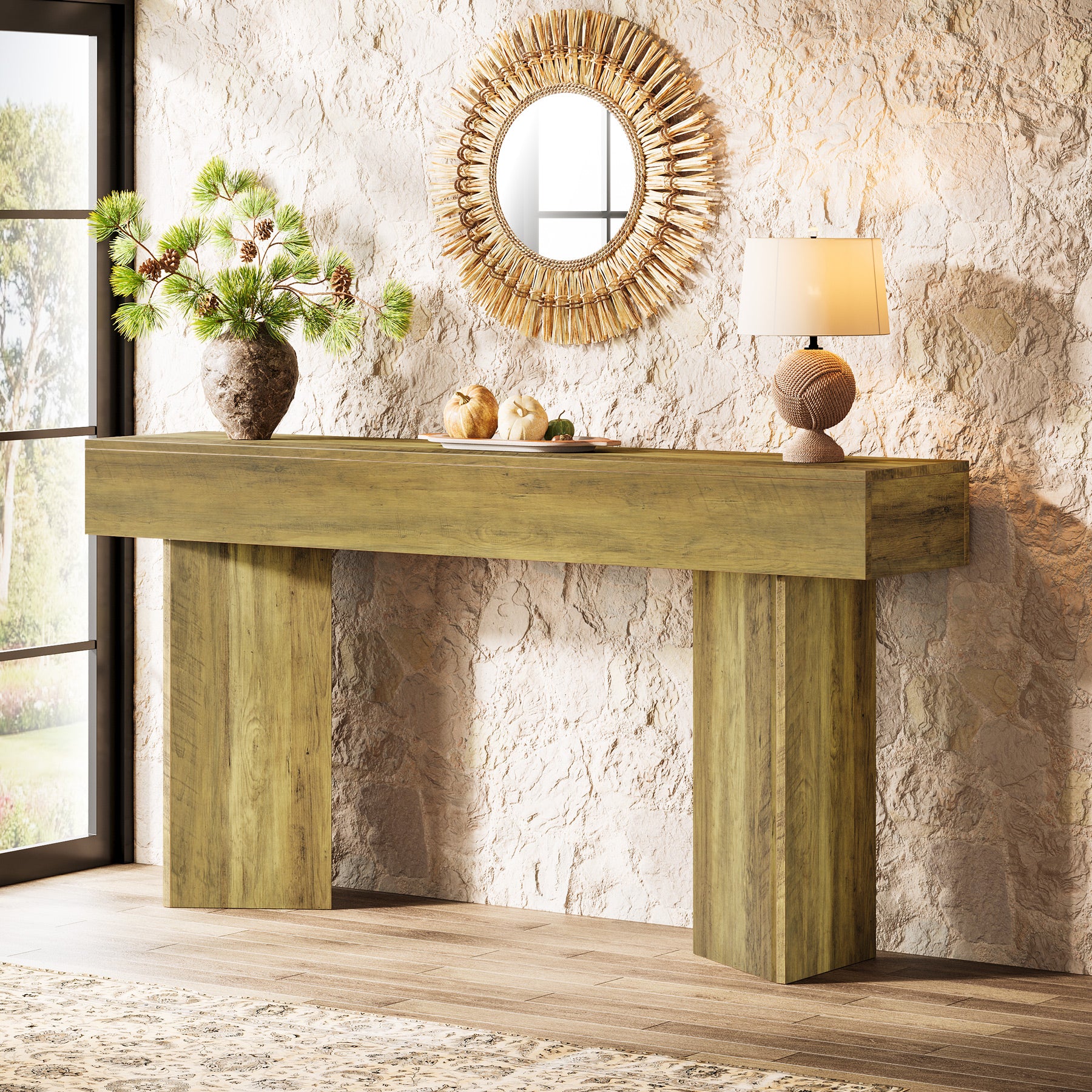 63" Console Table, Narrow Sofa Table Entry Console Table