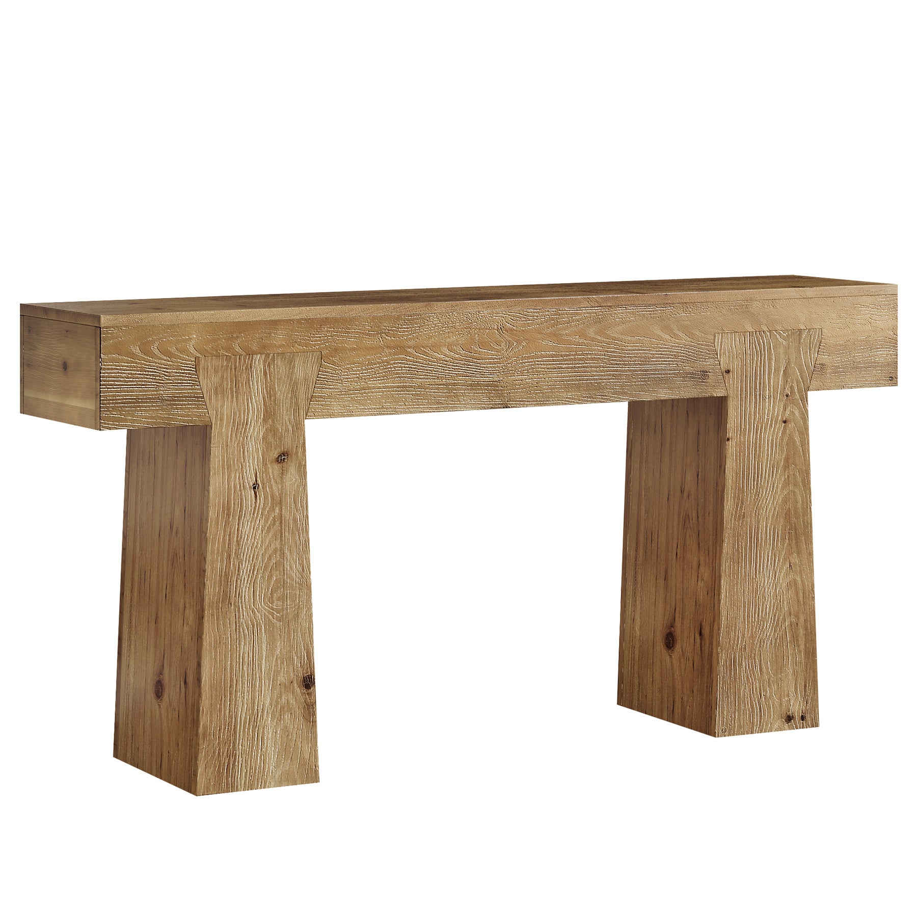 63" Console Table, Solid Wood Entryway Table with Heavy-Duty Frame for Living Room