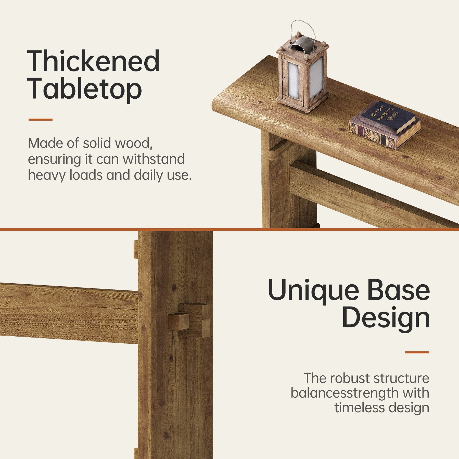 63" Console Table, Wood Entryway Table Sofa Table Behind Couch