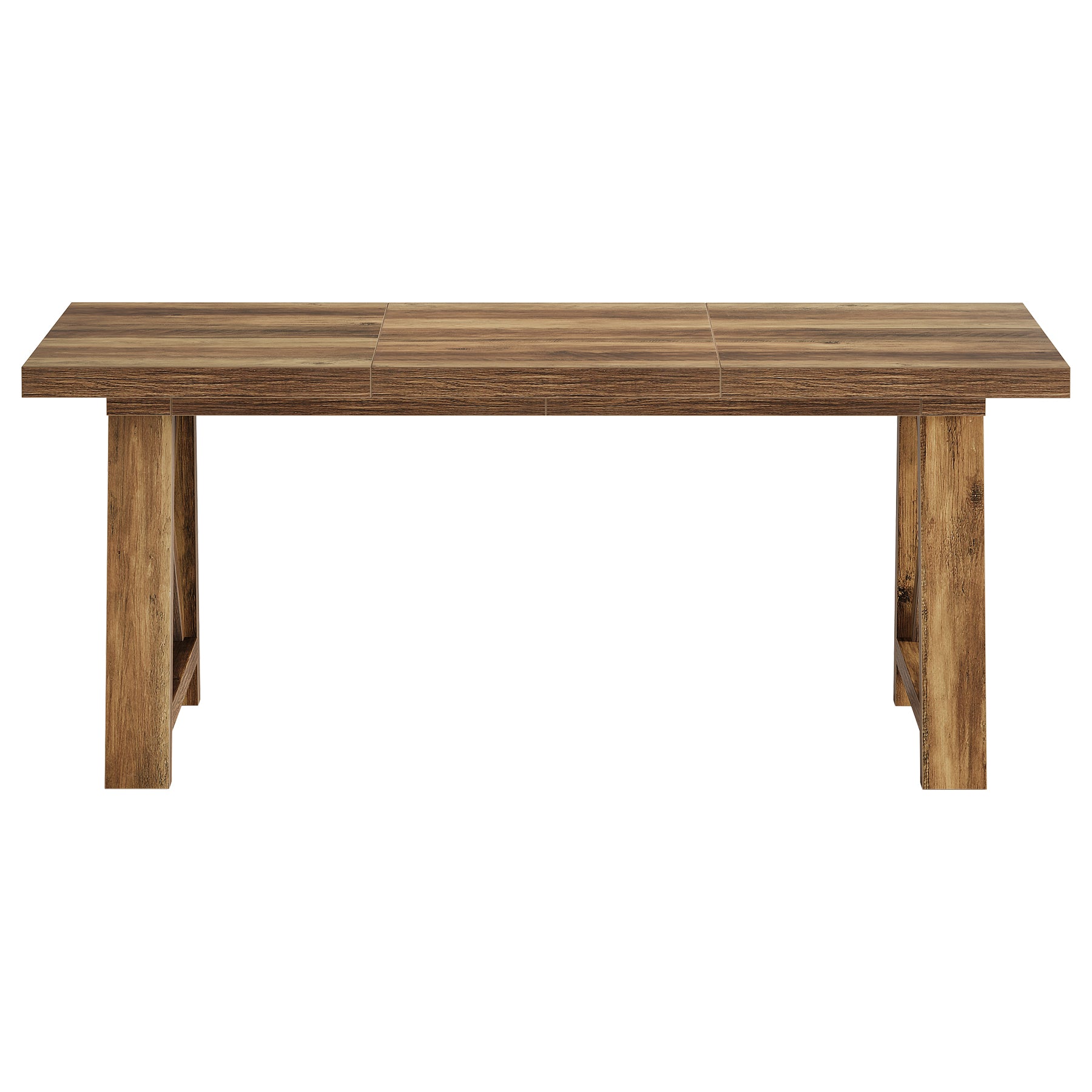 63" Dining Table, Rectangle Kitchen Table with X-Shaped Legs for 4 to 6