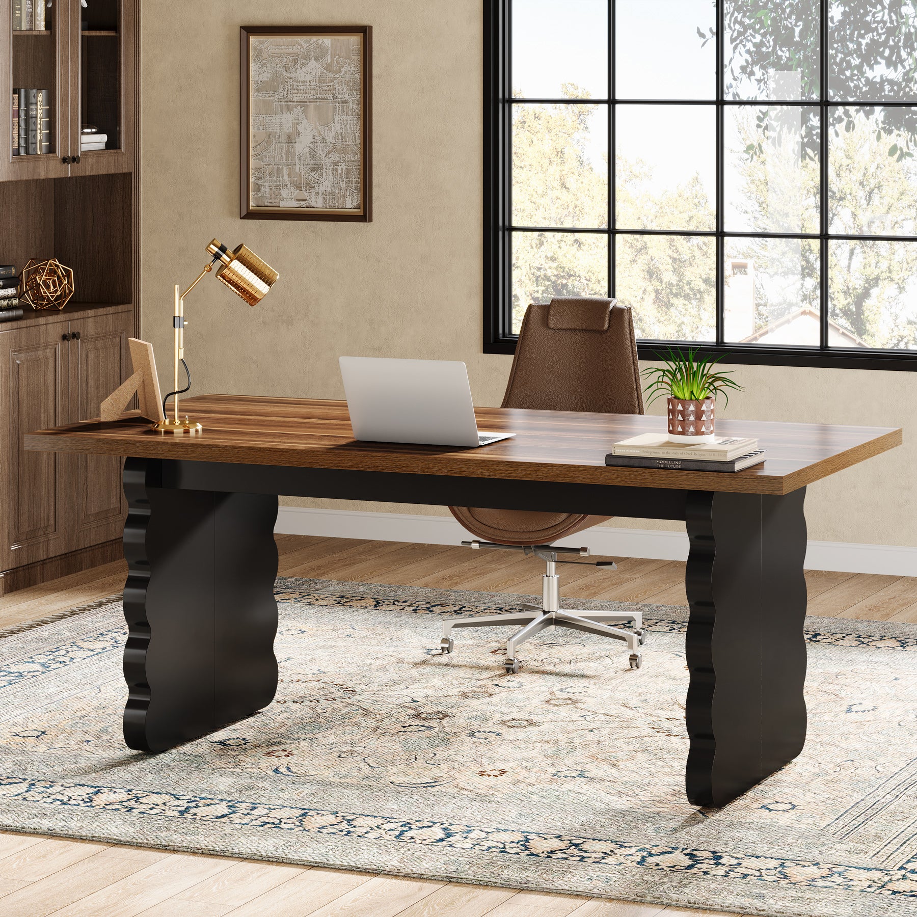 63" Executive Desk, Modern Computer Office Desk Writing Table