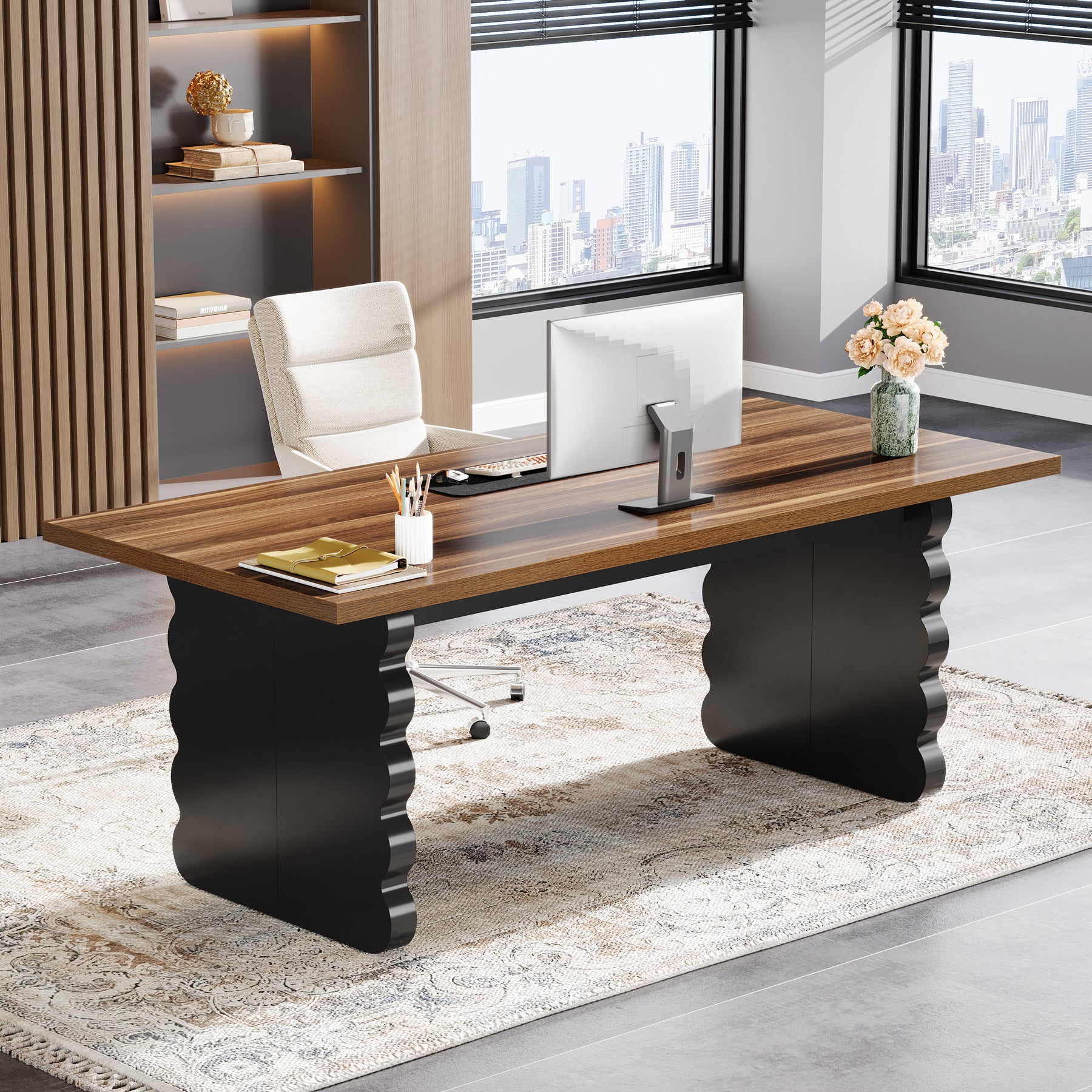 63" Executive Desk, Modern Computer Office Desk Writing Table