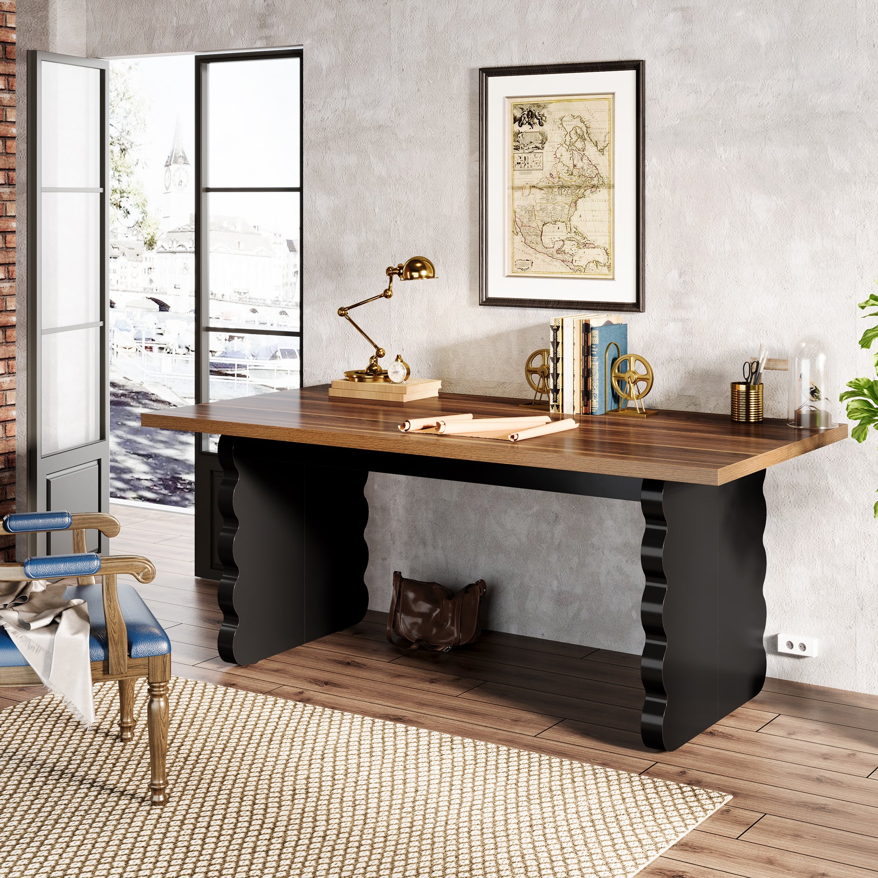 63" Executive Desk, Modern Computer Office Desk Writing Table