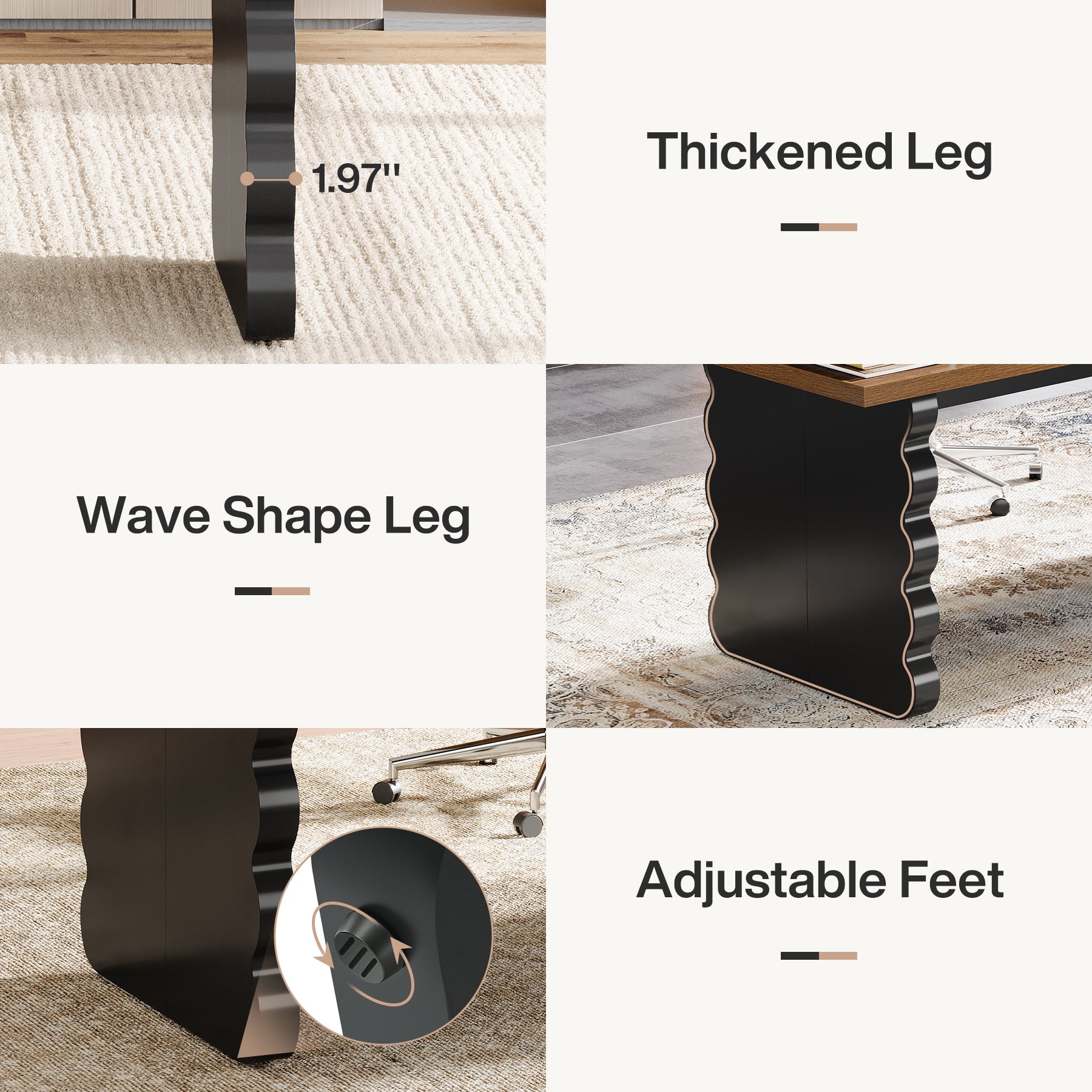 63" Executive Desk, Modern Computer Office Desk Writing Table