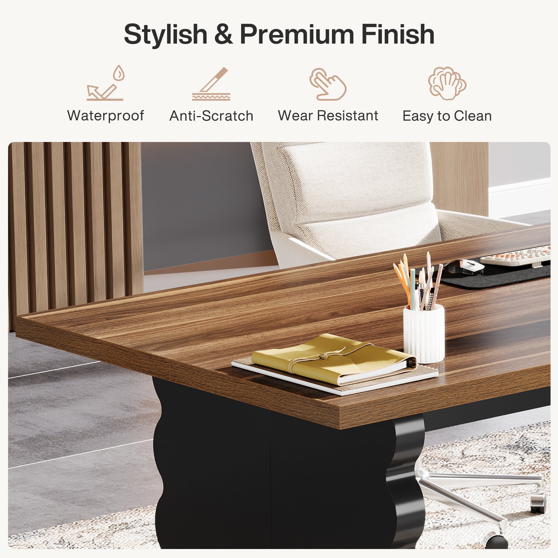 63" Executive Desk, Modern Computer Office Desk Writing Table