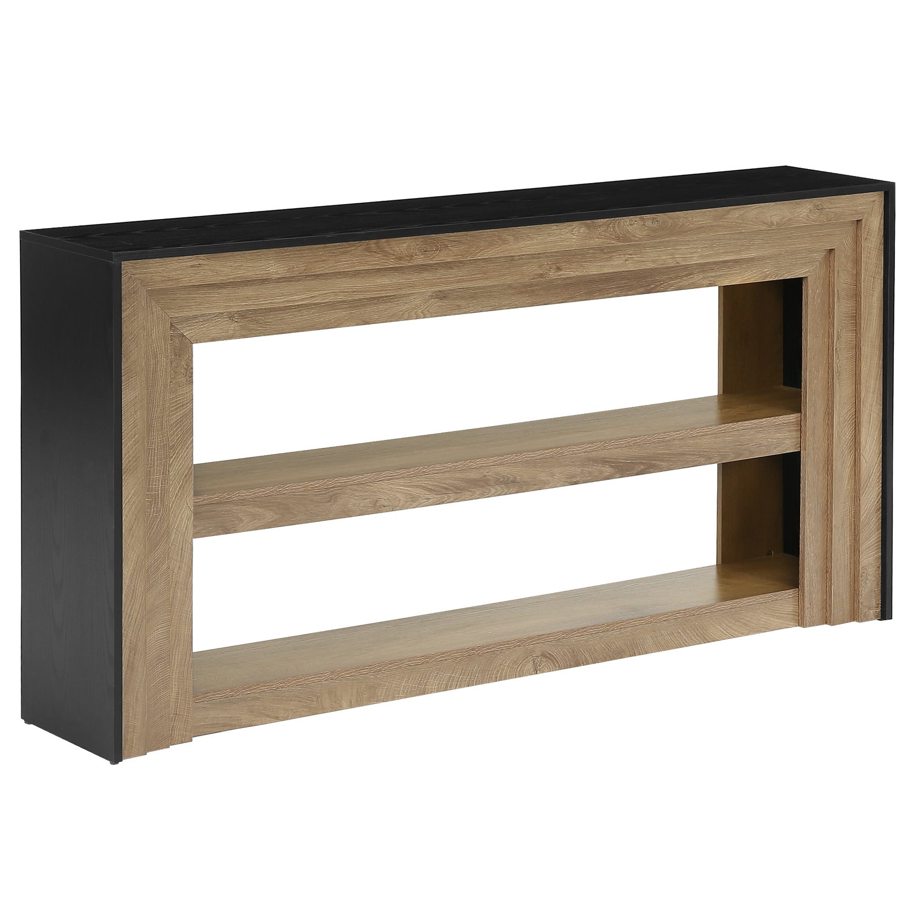 63" Long Console Table, Farmhouse 3-Tier Entryway Table with Storage for Hallway