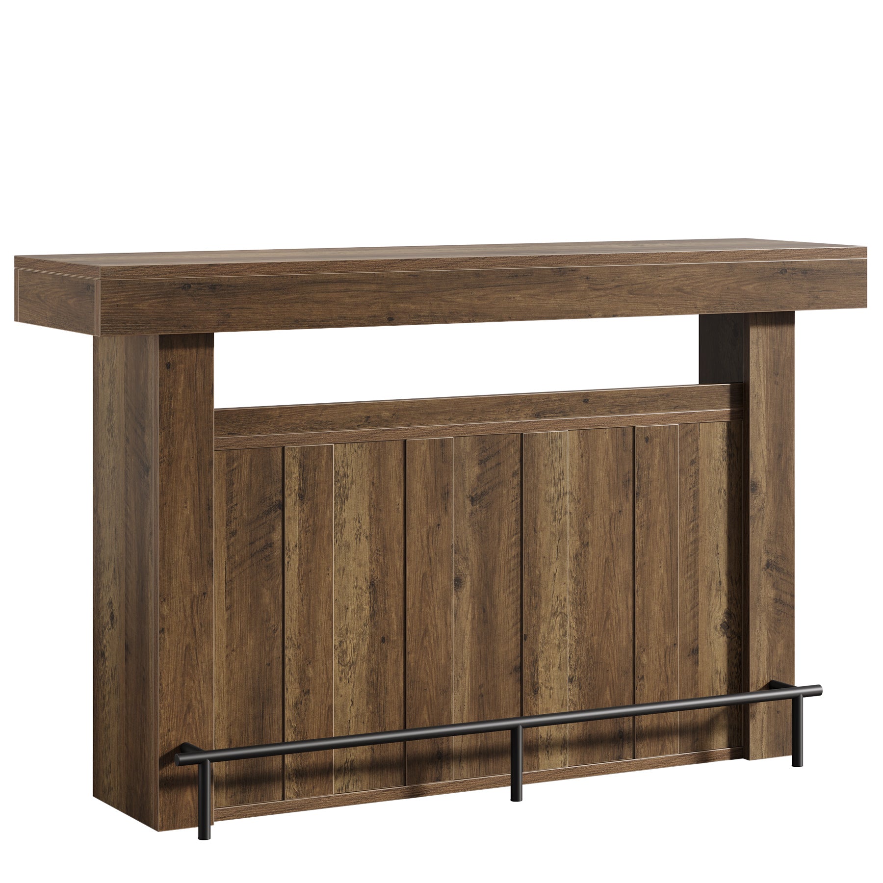 63" Modern Bar Table, 4-Tier Counter Height Pub Table with Storage Shelves