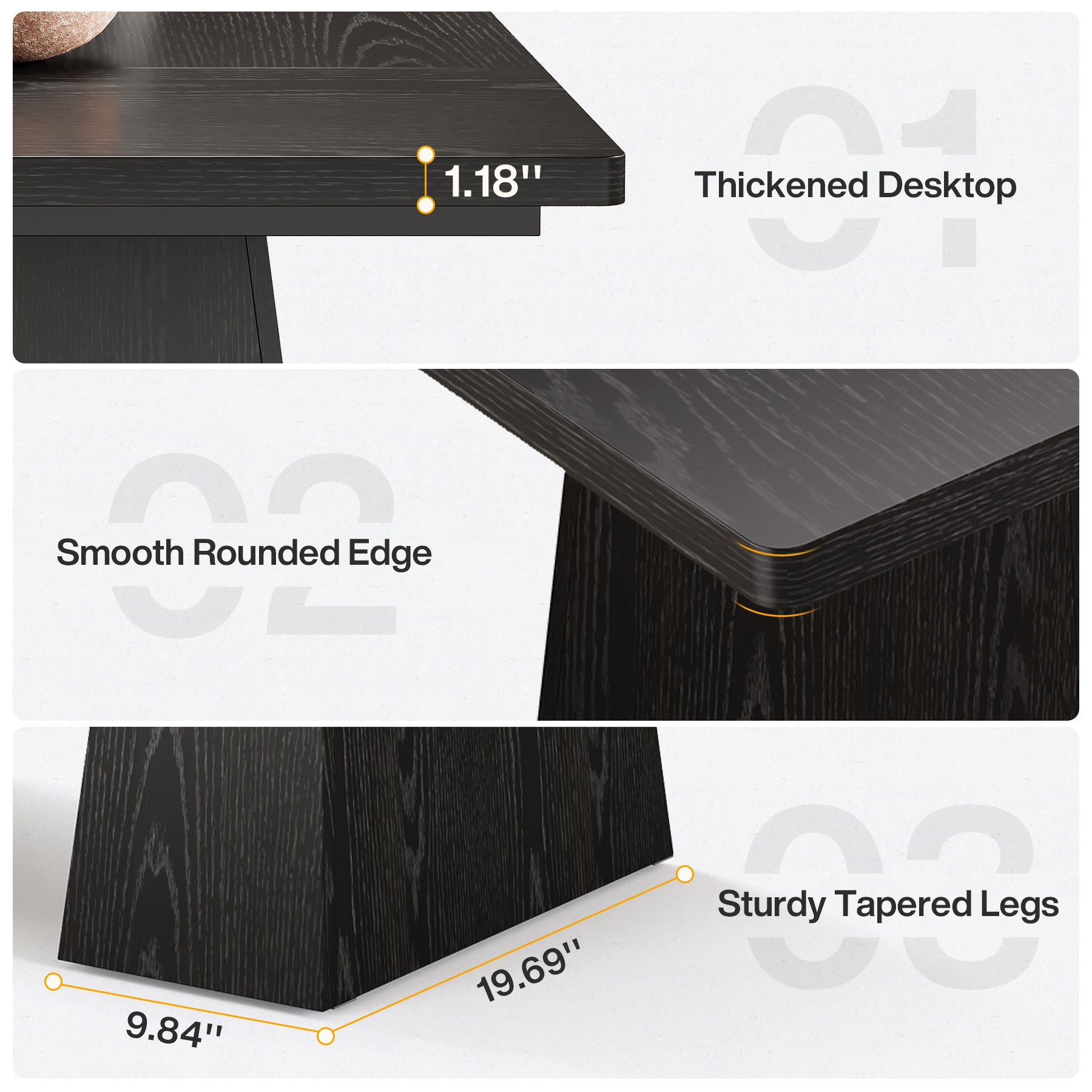63" Modern Executive Desk, Large Office Computer Desk with Sturdy Double Pedestal