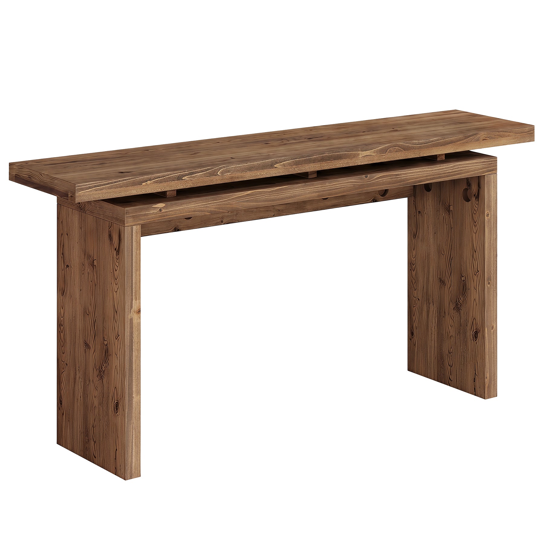63“ Solid Wood Console Table, Farmhouse Narrow Long Sofa Table Behind the Couch for Living Room