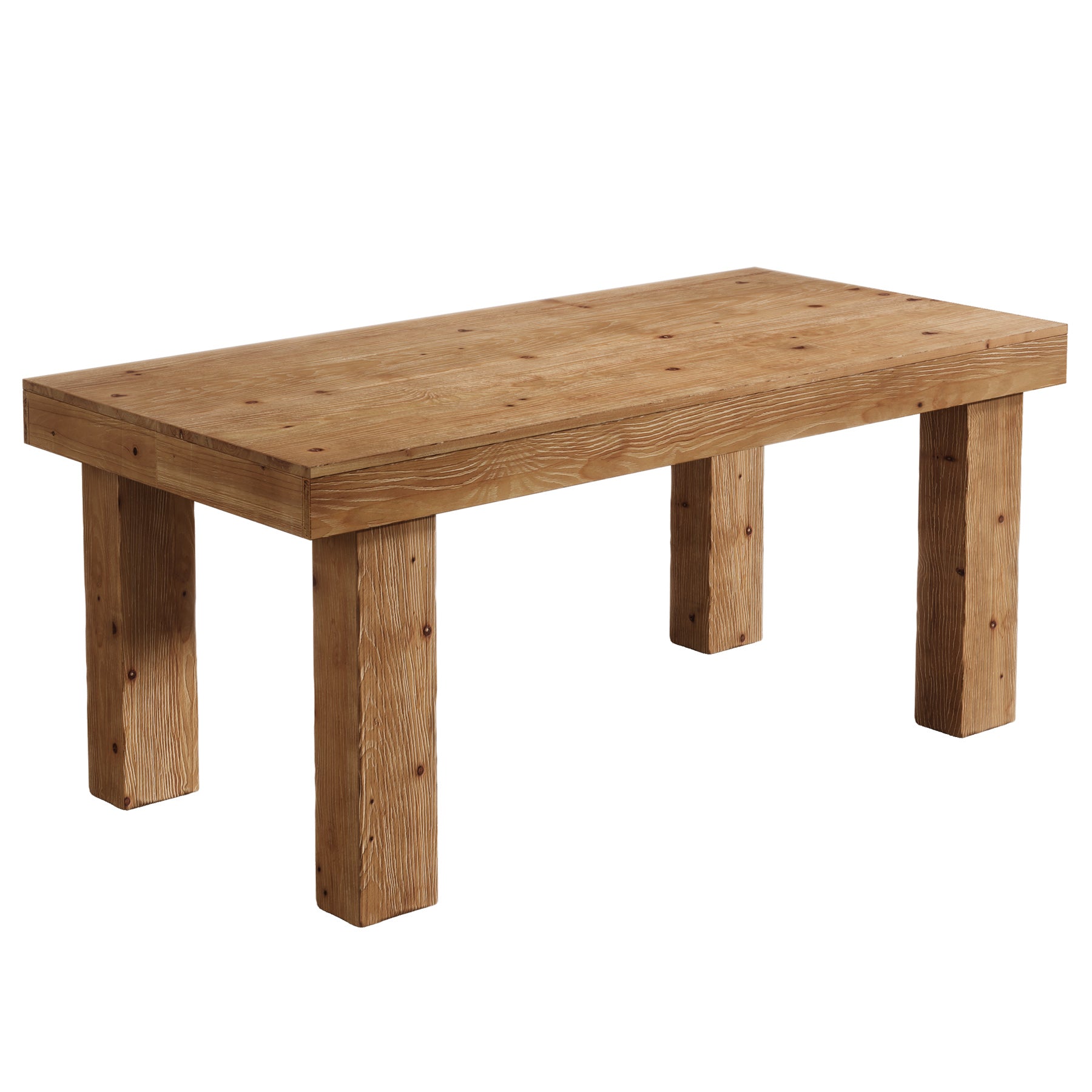 63" Solid Wood Dining Table, Farmhouse Kitchen Table with Heavy Duty Legs for 4-6