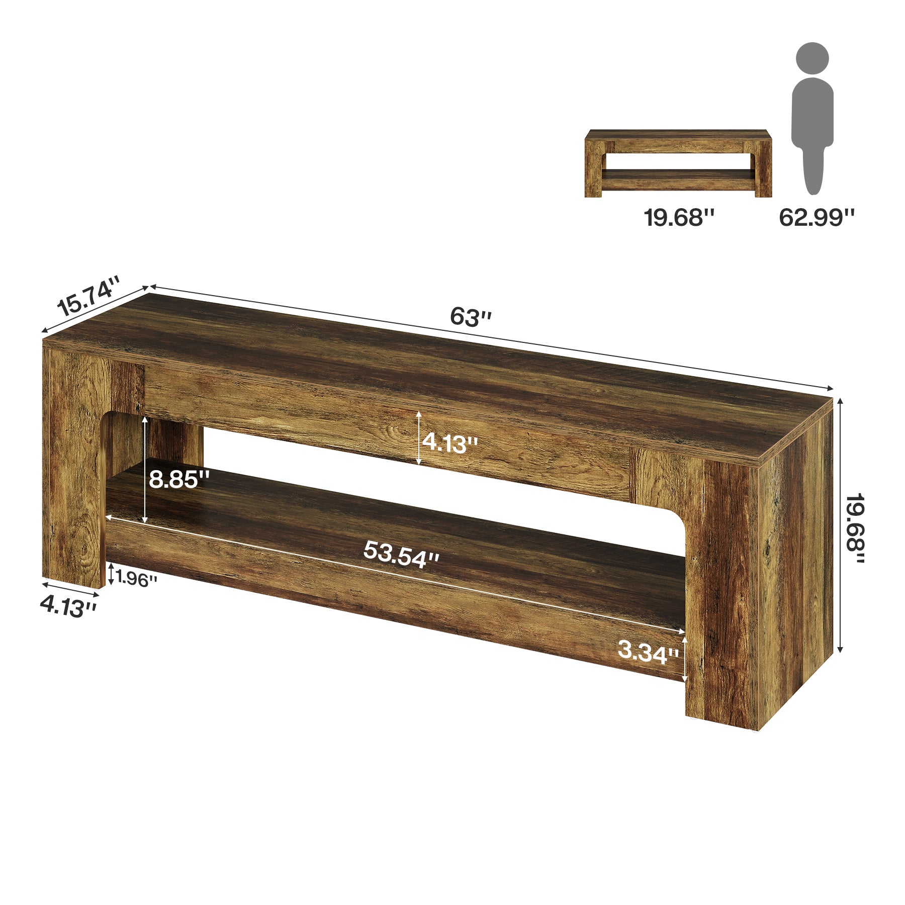 63" TV Stand, Entertainment Center Television Console for up to 75-Inch TVs