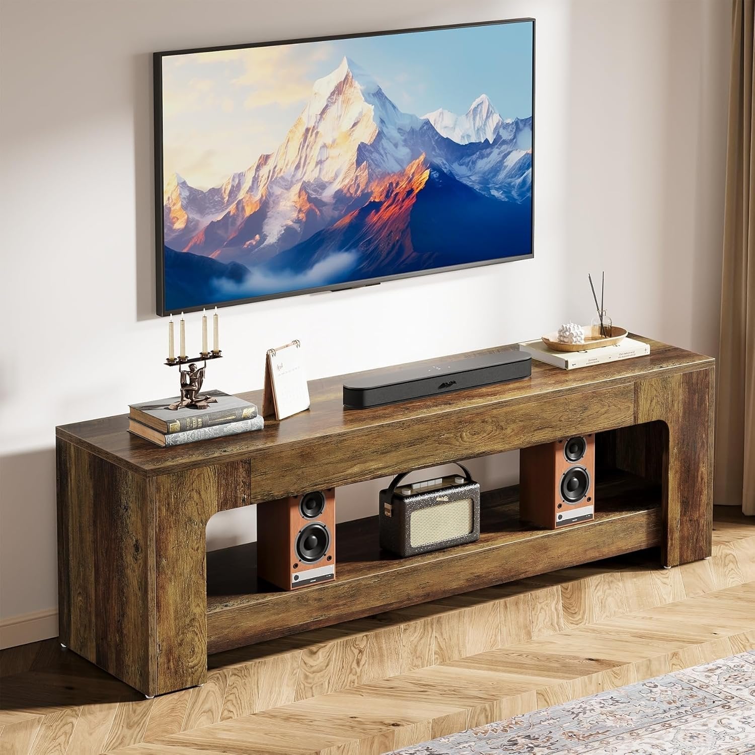 63" TV Stand, Entertainment Center Television Console for up to 75-Inch TVs