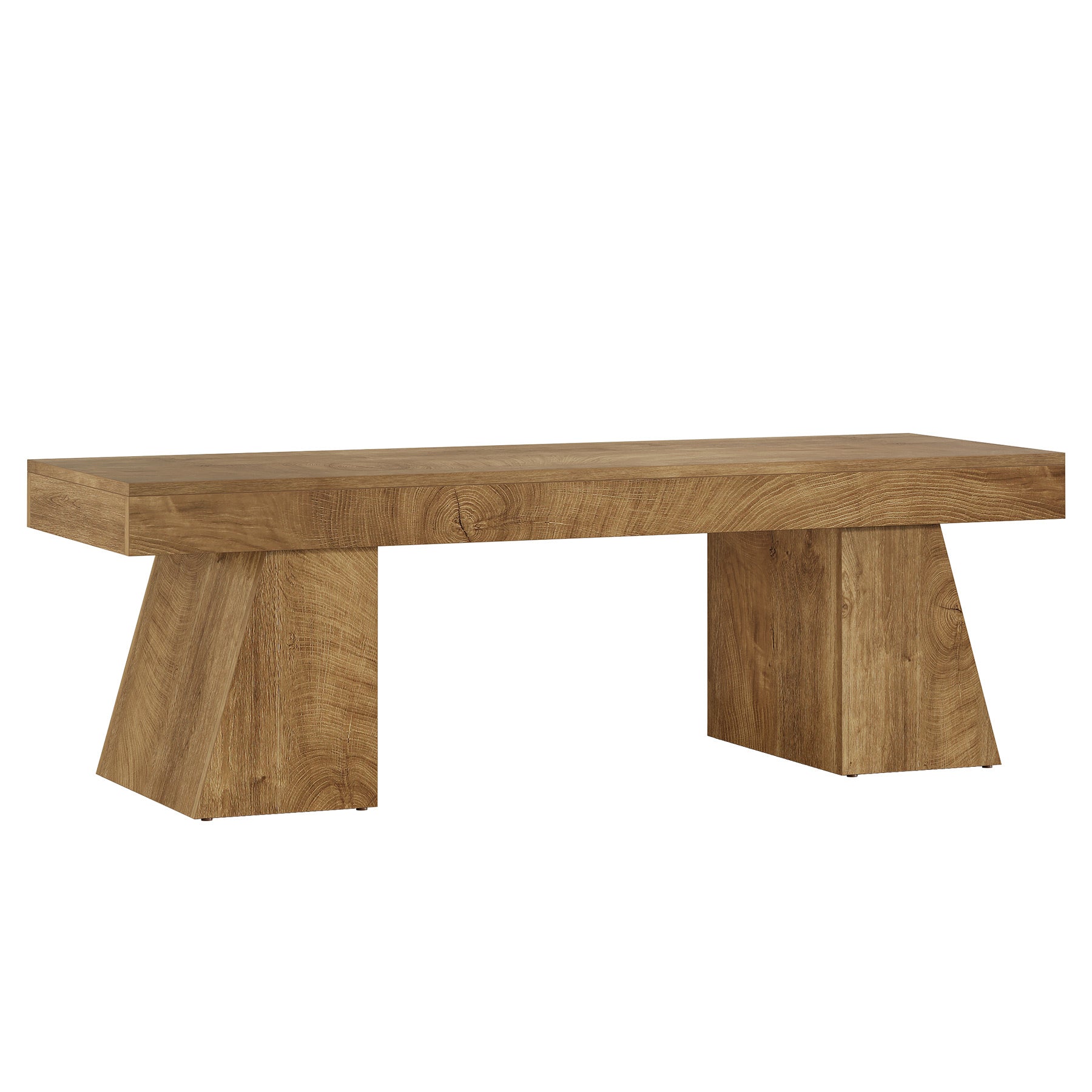 63" TV Stand, Farmhouse Entertainment Center with Geometric Pedestal for 55-75-Inch TVs