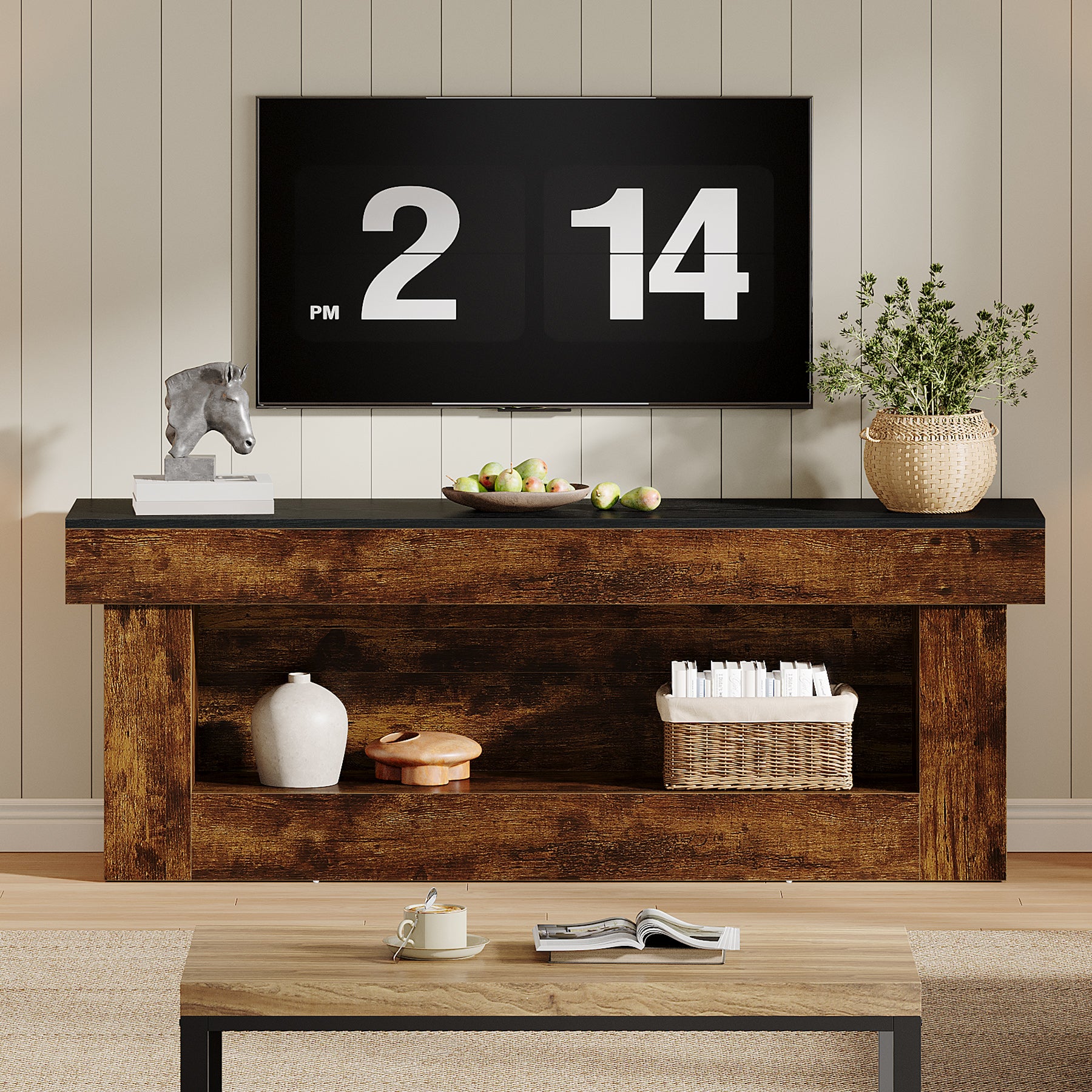 63" TV Stand, Media Console Entertainment Center for 60/65/70 Inches TVs