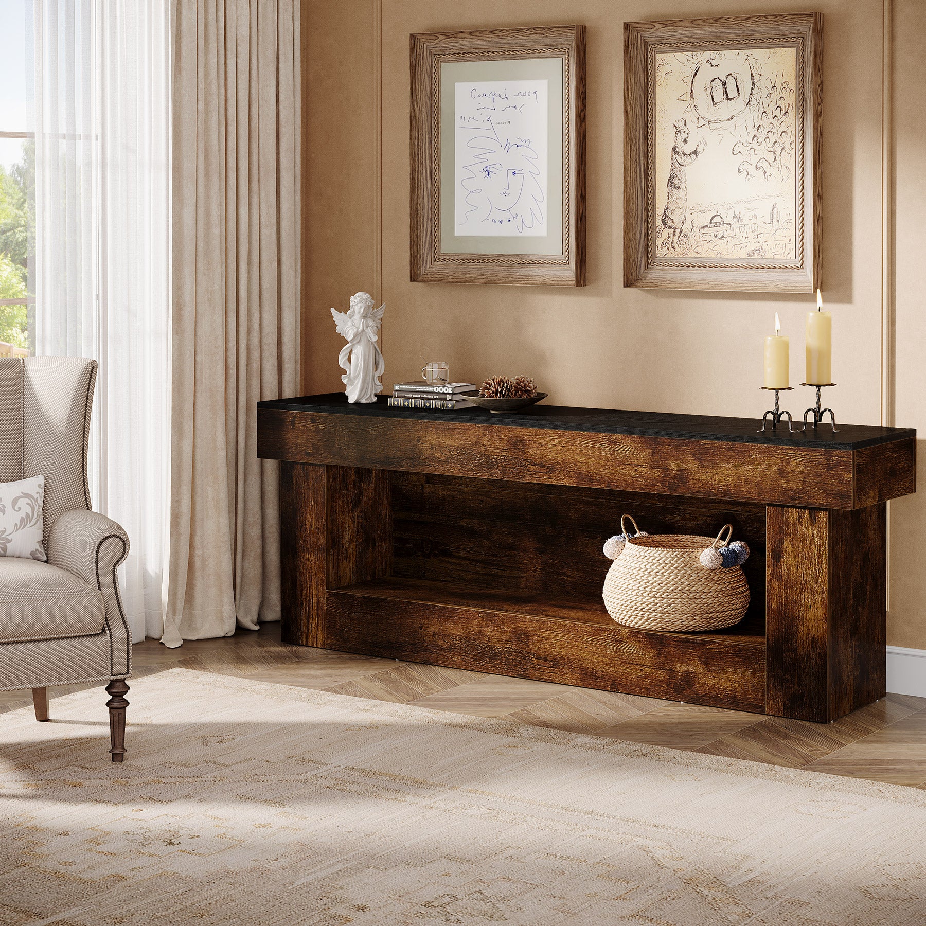 63" TV Stand, Media Console Entertainment Center for 60/65/70 Inches TVs