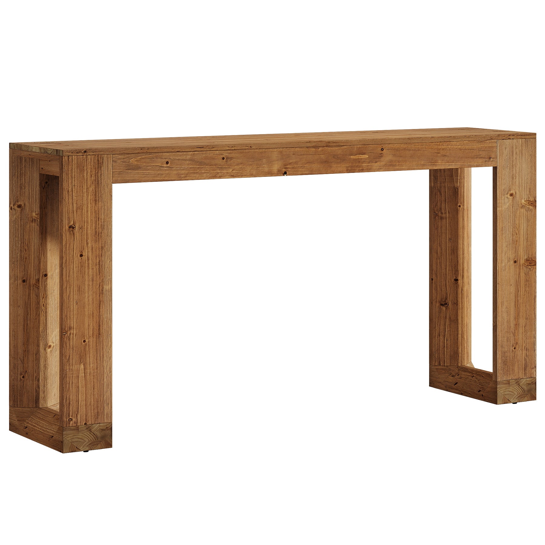 63" Wood Bar Table, Farmhouse Counter Height Pub Table Coffee Bar Units