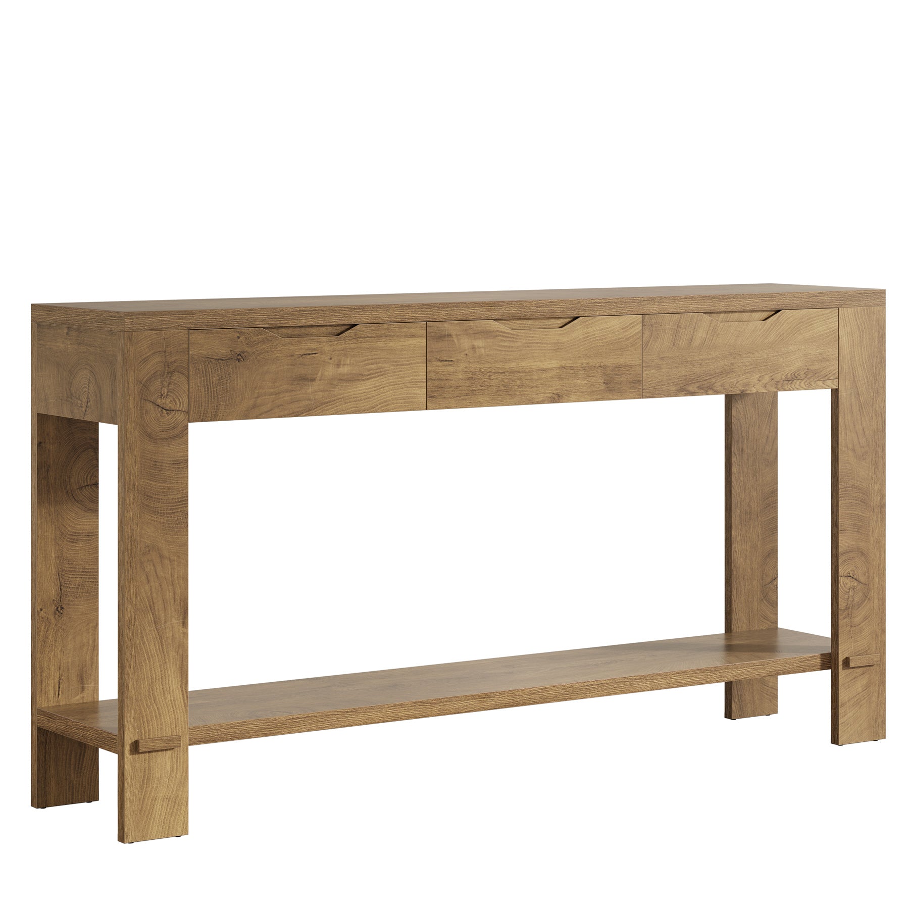 67“ Console Table, Narrow Farmhouse Entryway Table with 3 Storage Drawers