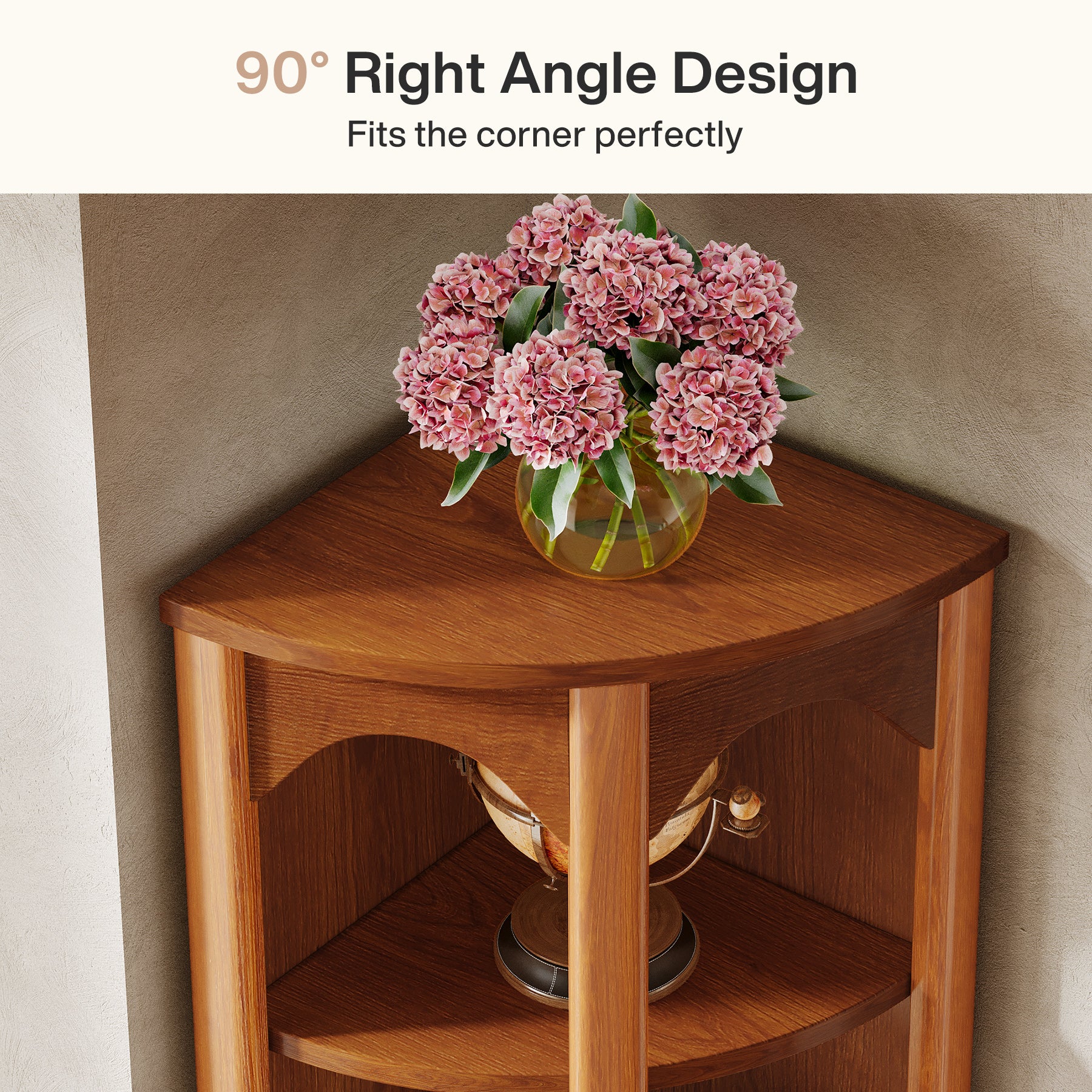 67" Corner Shelf, 5-Tier Bookcase Storage Rack with Unique Shape