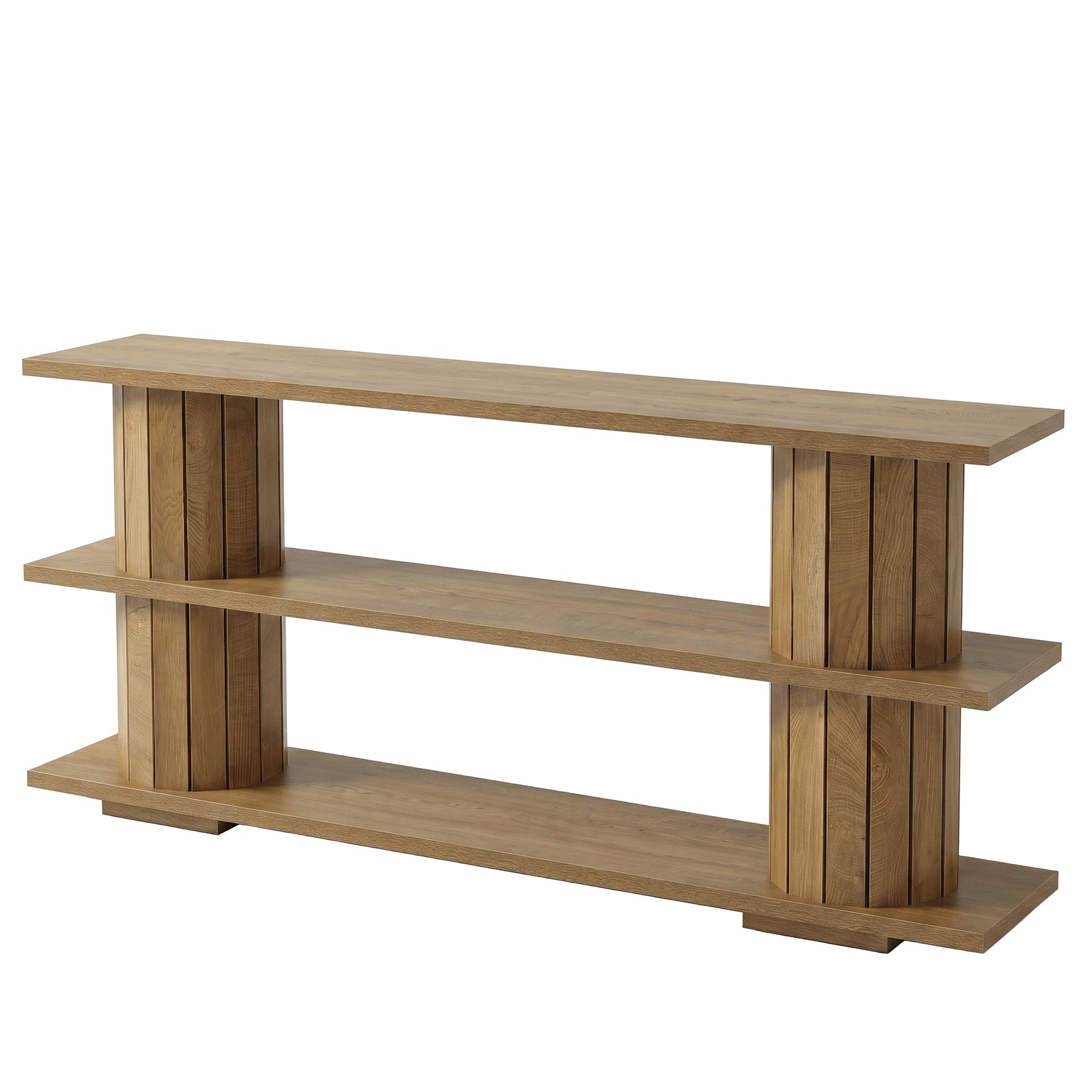 63" Console Table with Storage Shelves, Long Narrow Entryway Sofa Table with 3-Tier Shelving
