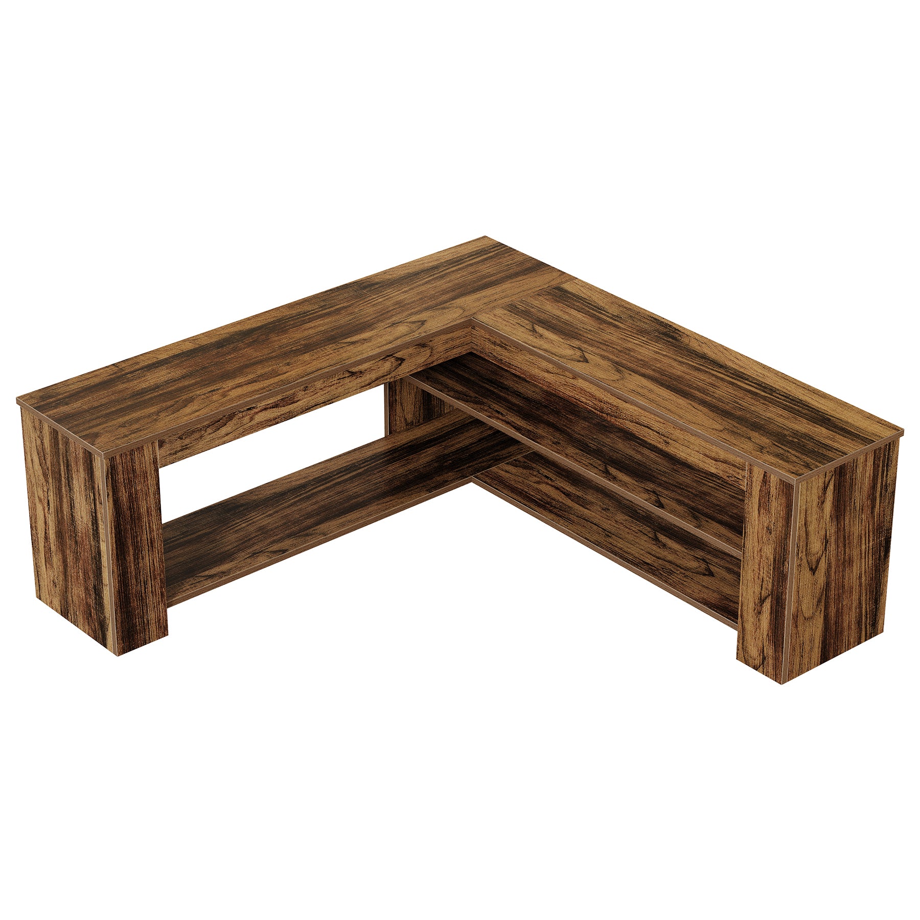 47" L-Shaped Corner Shoe Bench with Storage, Entryway Bench with Open Shelves for Boots & Shoes