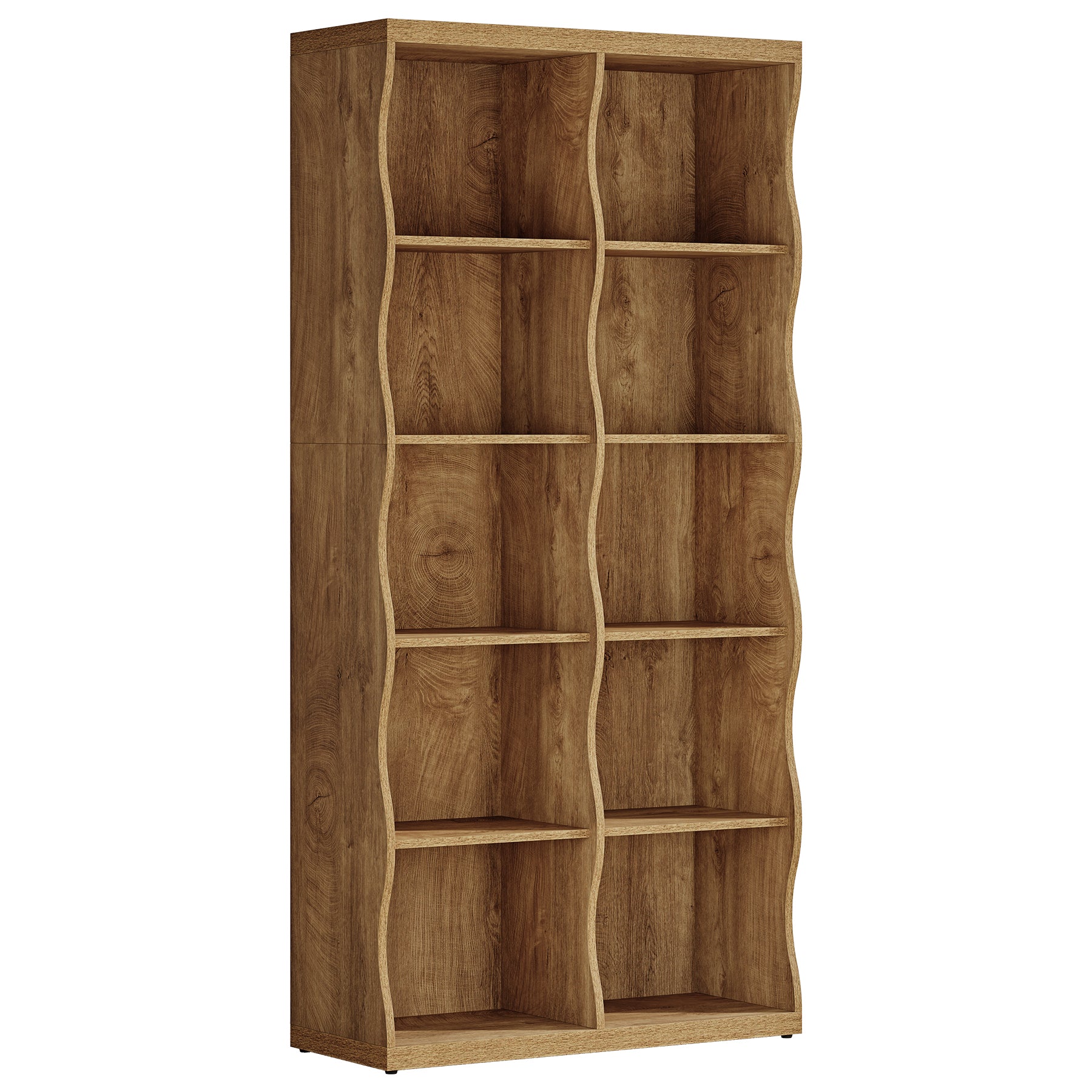 70.86" Tall Bookcase, 5-Tier Floor Standing Bookshelf with 10 Cubes