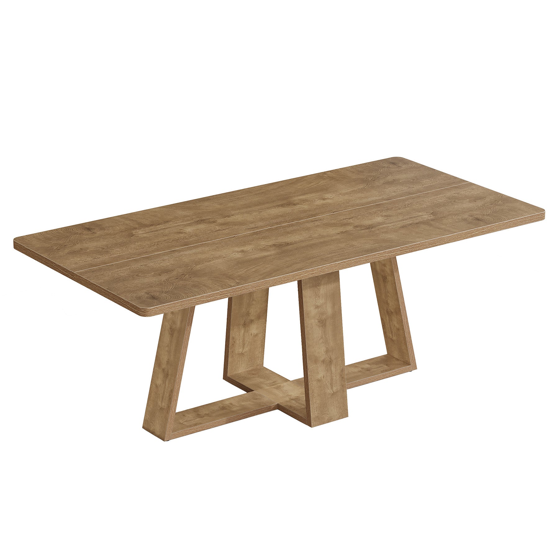 63" Dining Table, Farmhouse Kitchen Table with Wooden Pedestal for Kitchen