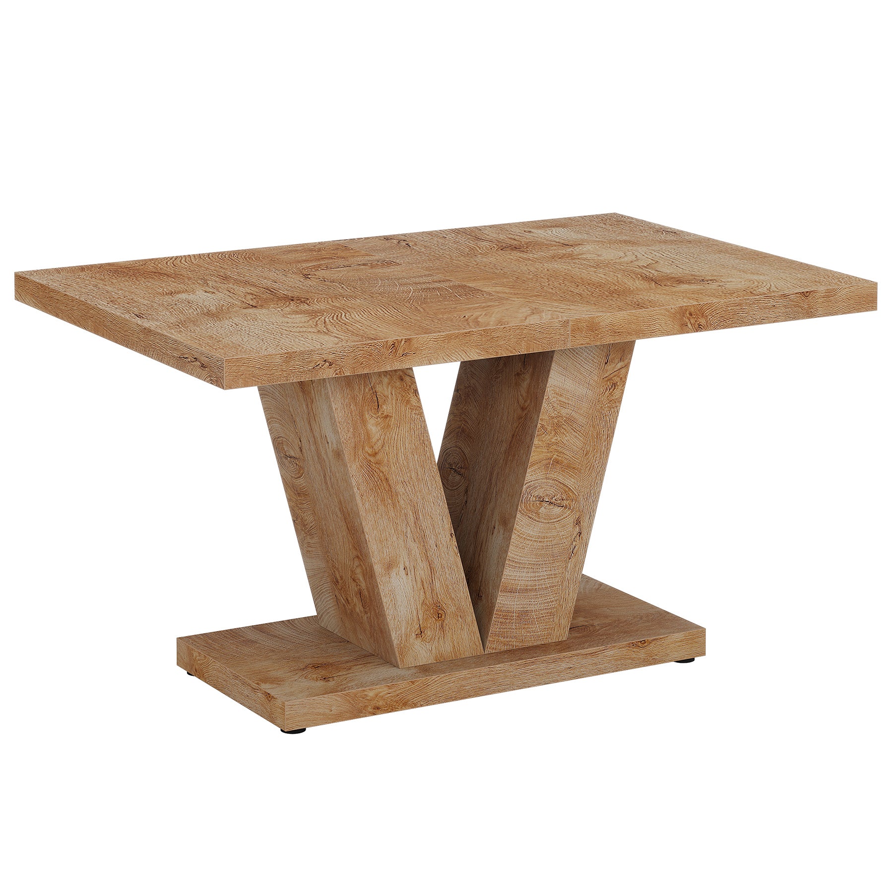 47" Farmhouse Dining Table, Kitchen Dinner Table with Duty Pedestal for 4 People