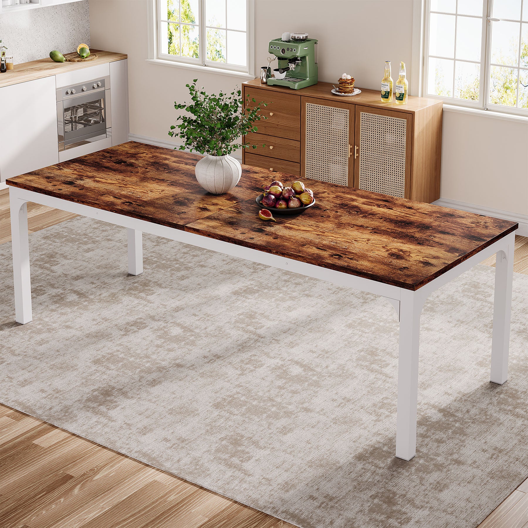 78.7" Rectangular Dining Table for 6–8 People, Long Kitchen Table