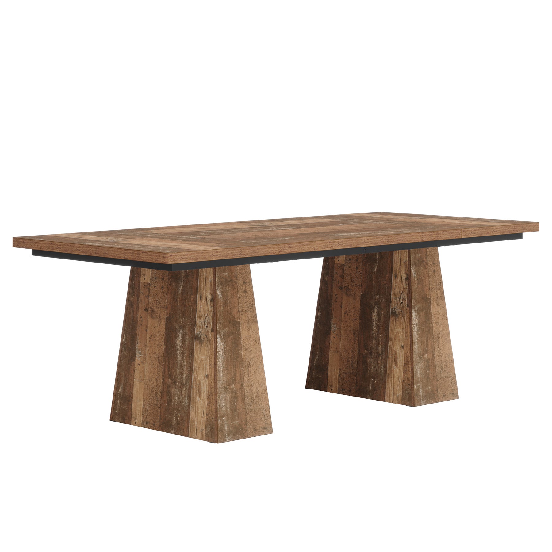 63" Dining Table, Farmhouse Wood Kitchen Table for 6 People