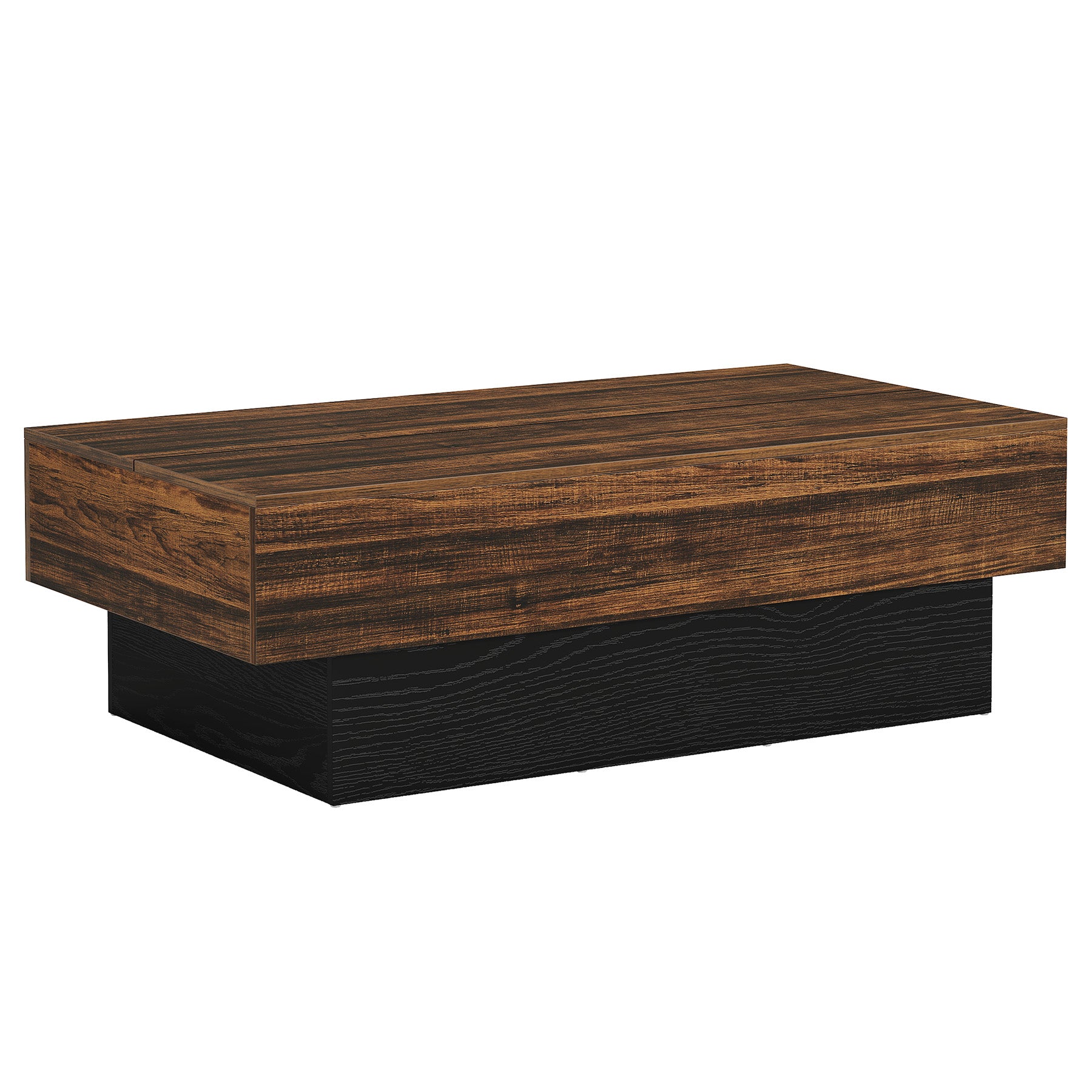 55" Farmhouse Coffee Table with Sturdy Pedestal Base