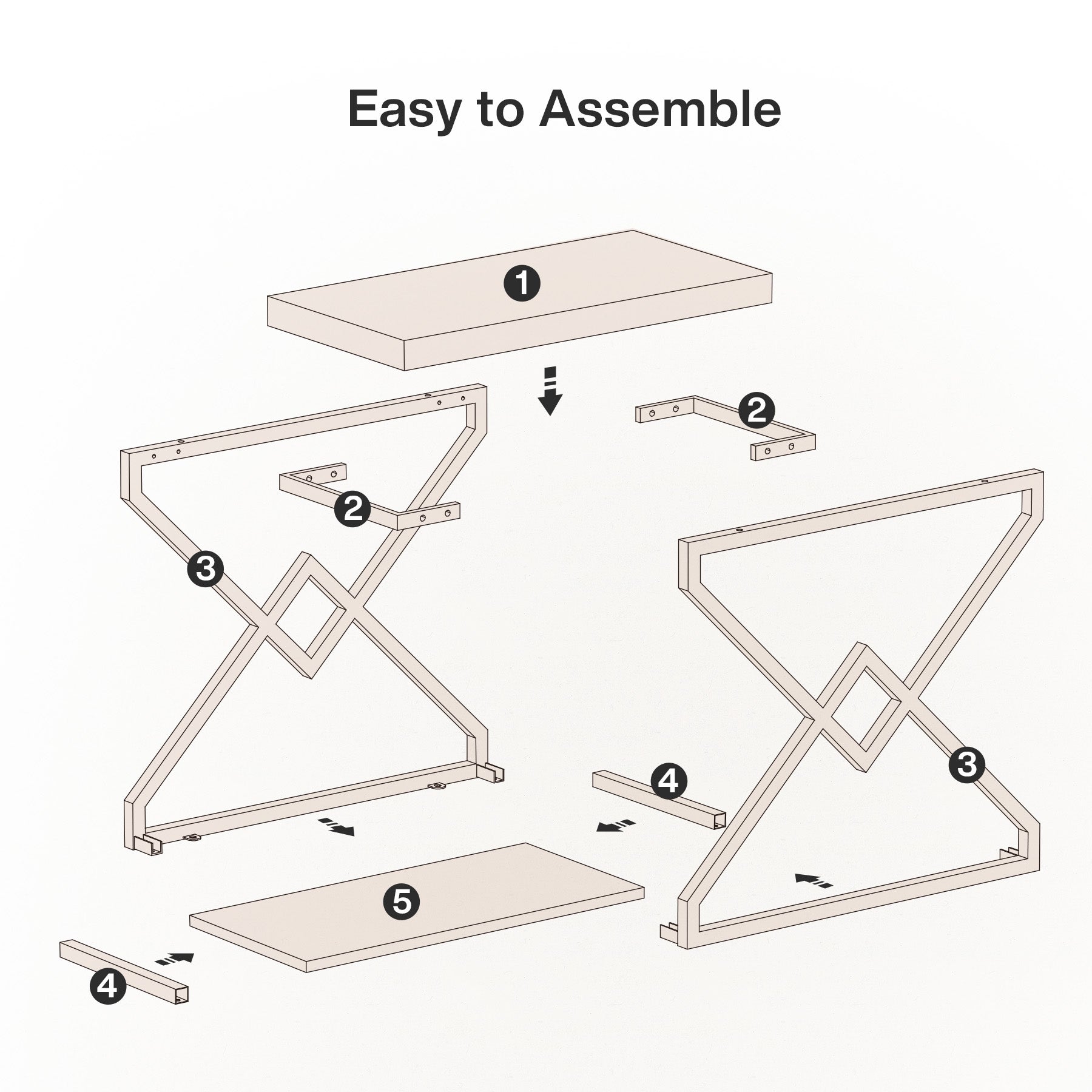 23.62" End Table, Narrow Side Table with Storage and X-Shaped Metal Frame