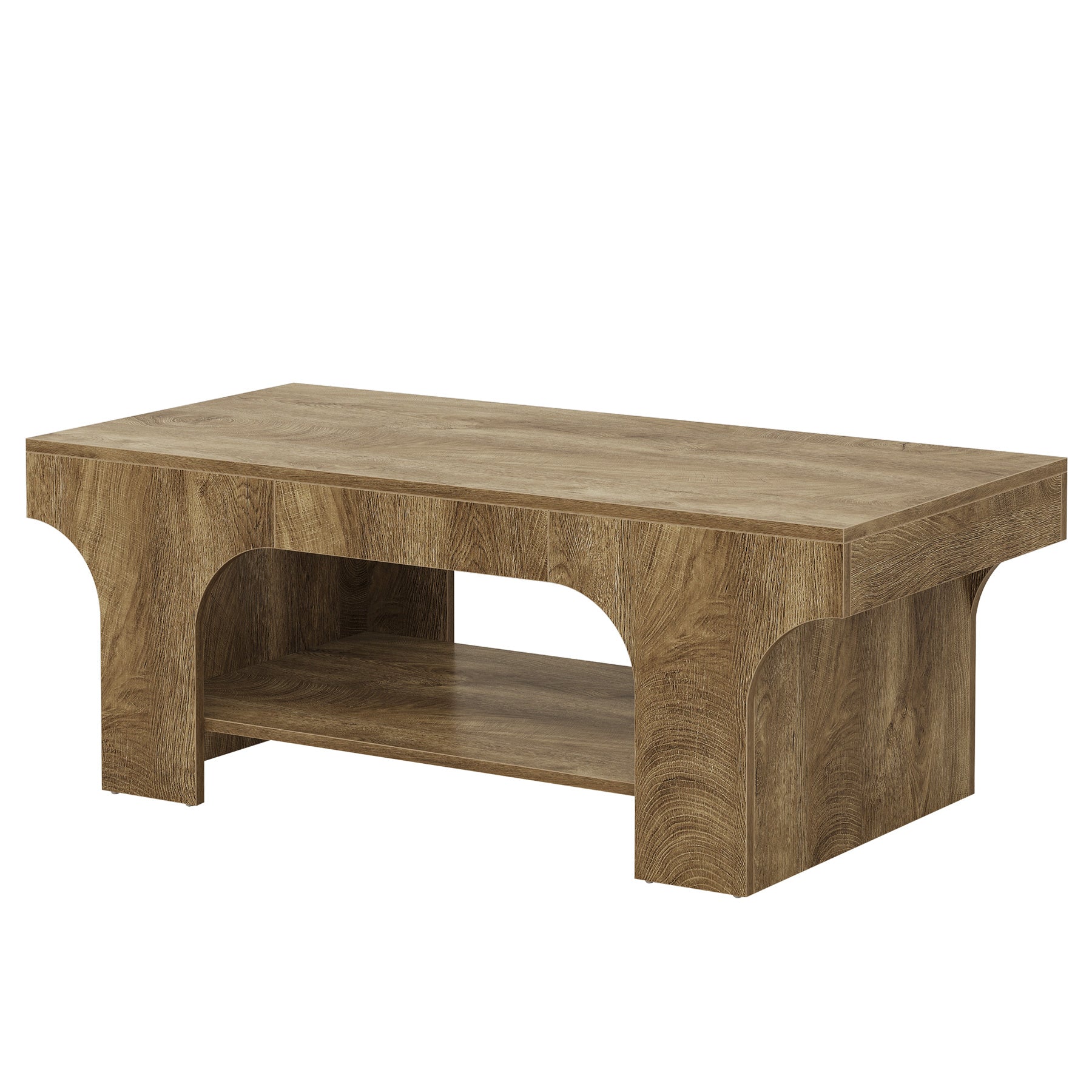 Tribesigns 47.24" Coffee Table, 2-Tier Farmhouse Center Table for Living Room