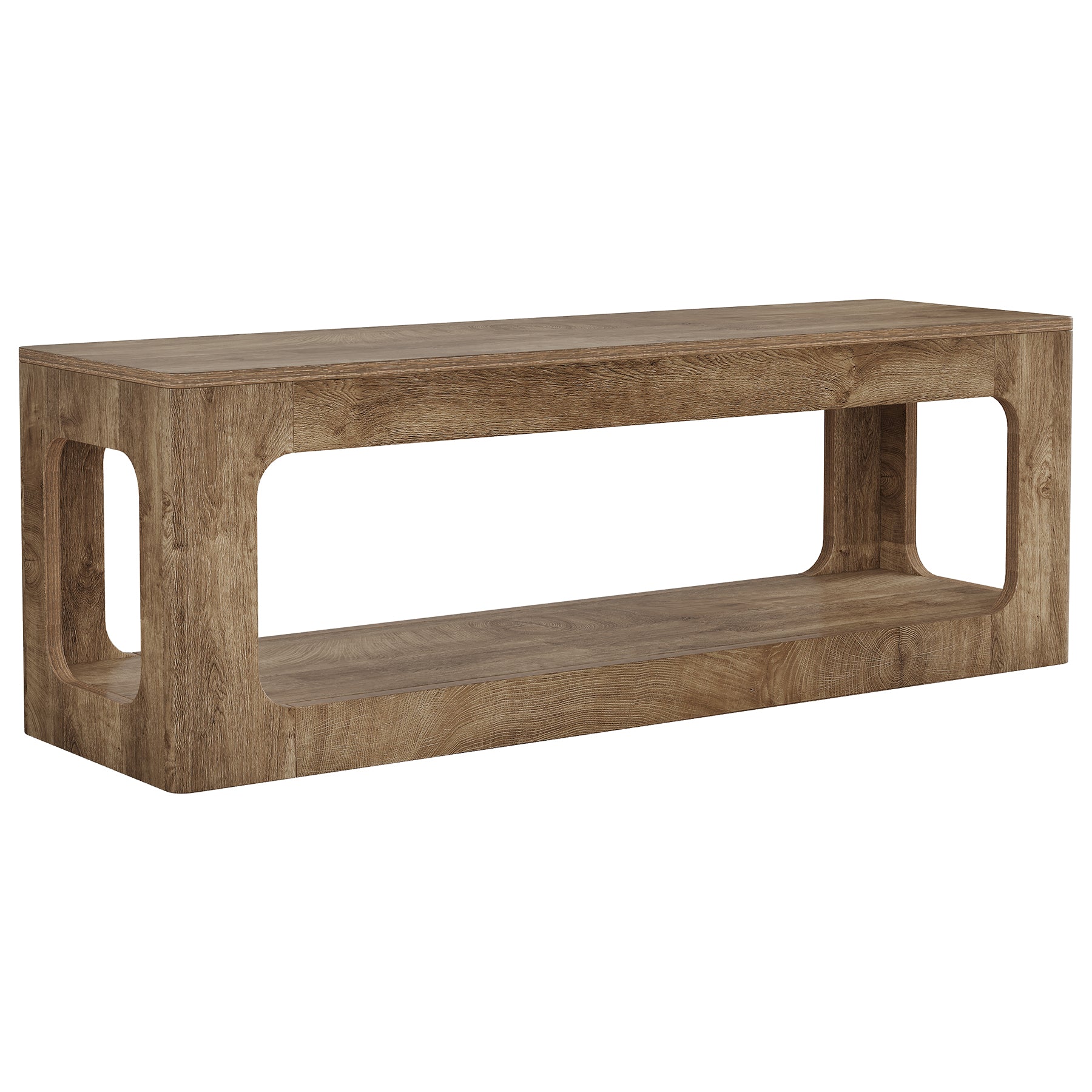 63" TV Stand, 2-Tier Entertainment Center for 55/60/65/75-Inch TVs