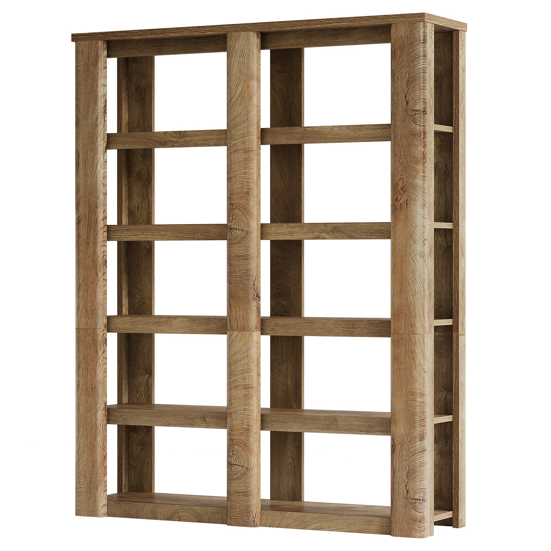 6-Tier Bookshelf, 71" Farmhouse Bookcase with Storage Shelves
