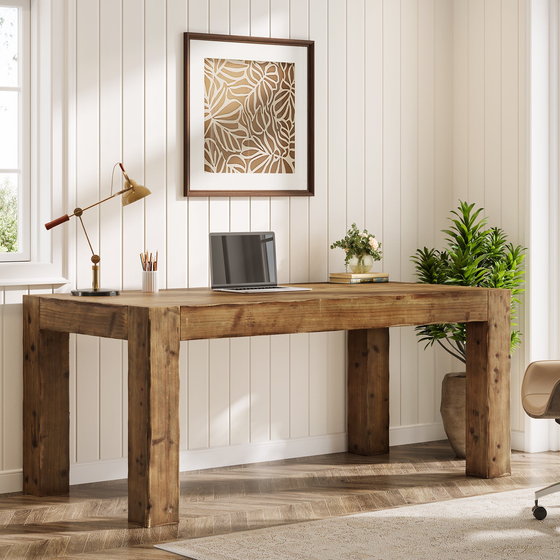 63" Executive Desk, Office Computer Desk with Thick Desktop