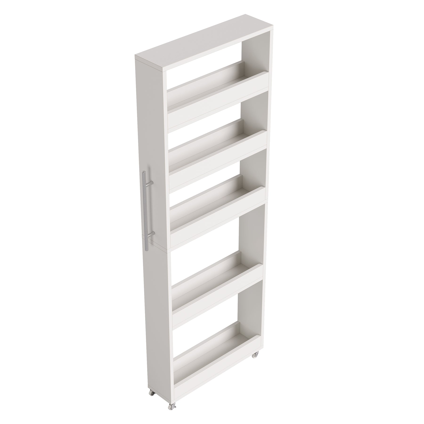 63" Utility Cart on Wheels, 5-Tier Narrow Mobile Shelf Organizer