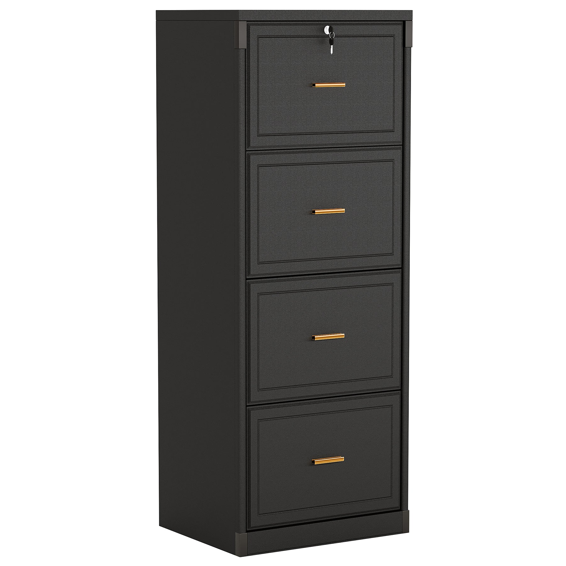 51" File Cabinet, Vertical Filing Cabinet with 4 Storage Drawers Tribesigns