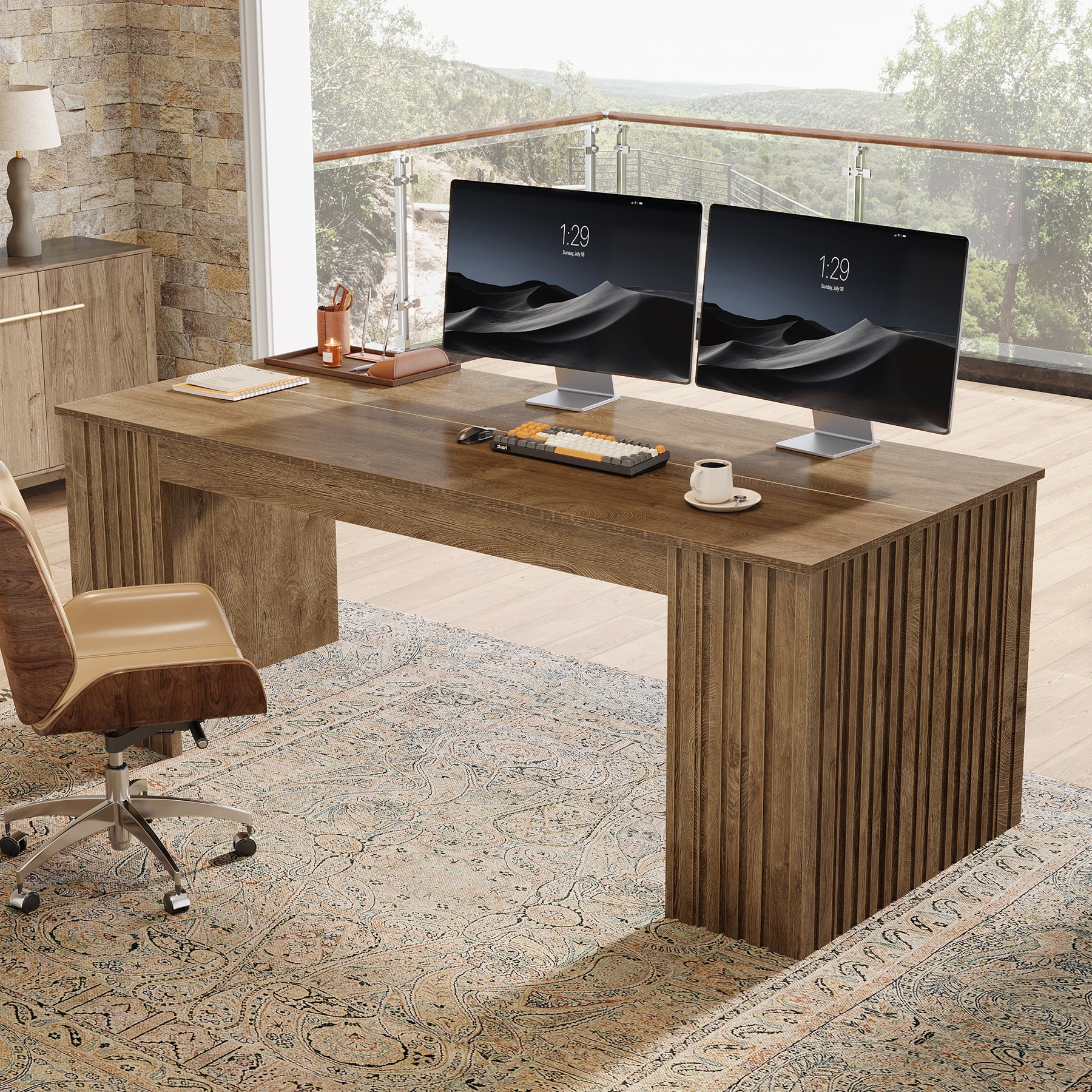 63" Executive Desk, Modern Office Computer Desk Study Table